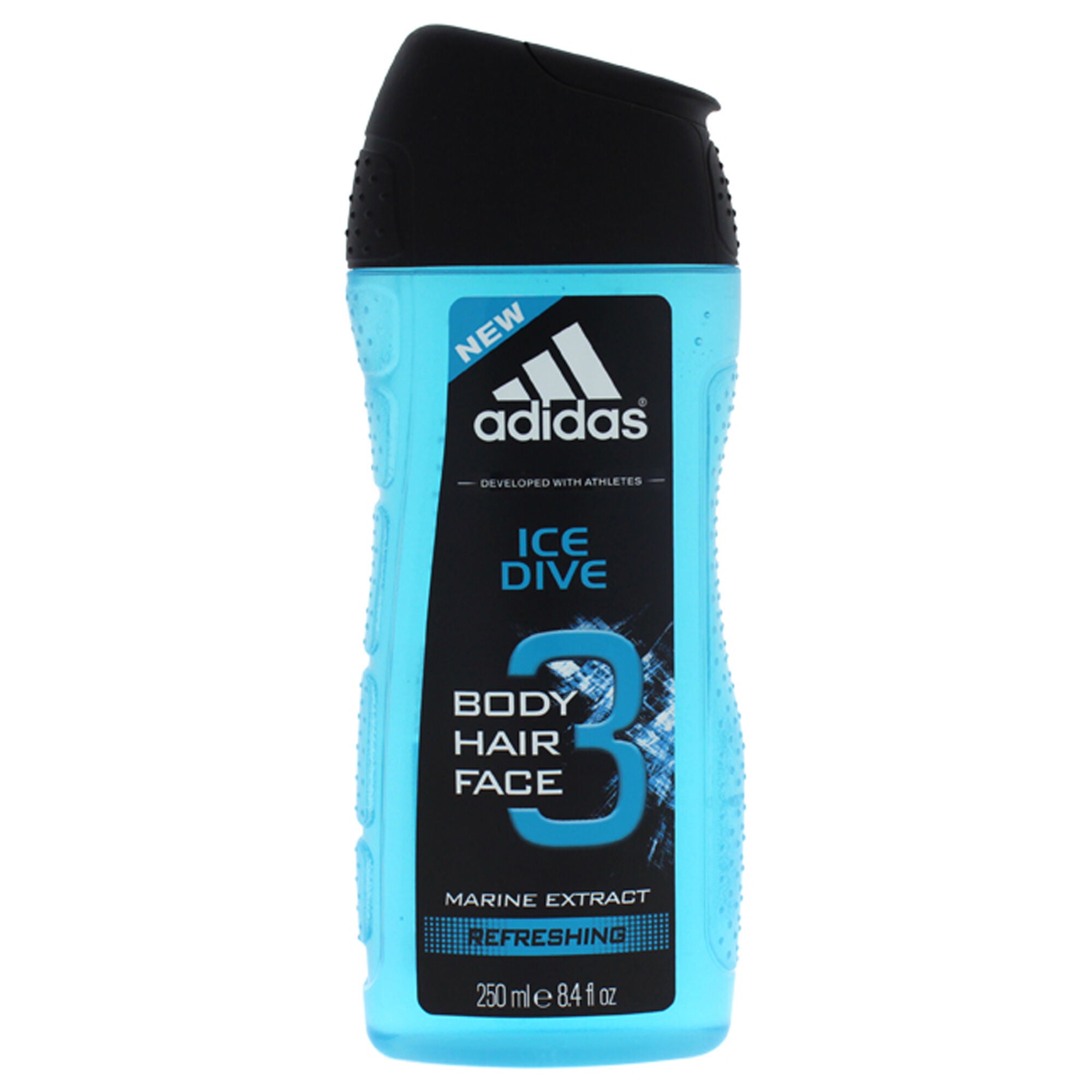 Ice Dive 3 Hair & Body Wash Marine Extract Refreshing by Adidas for Men - 8.4 oz Shower Gel, , alternate image number 1