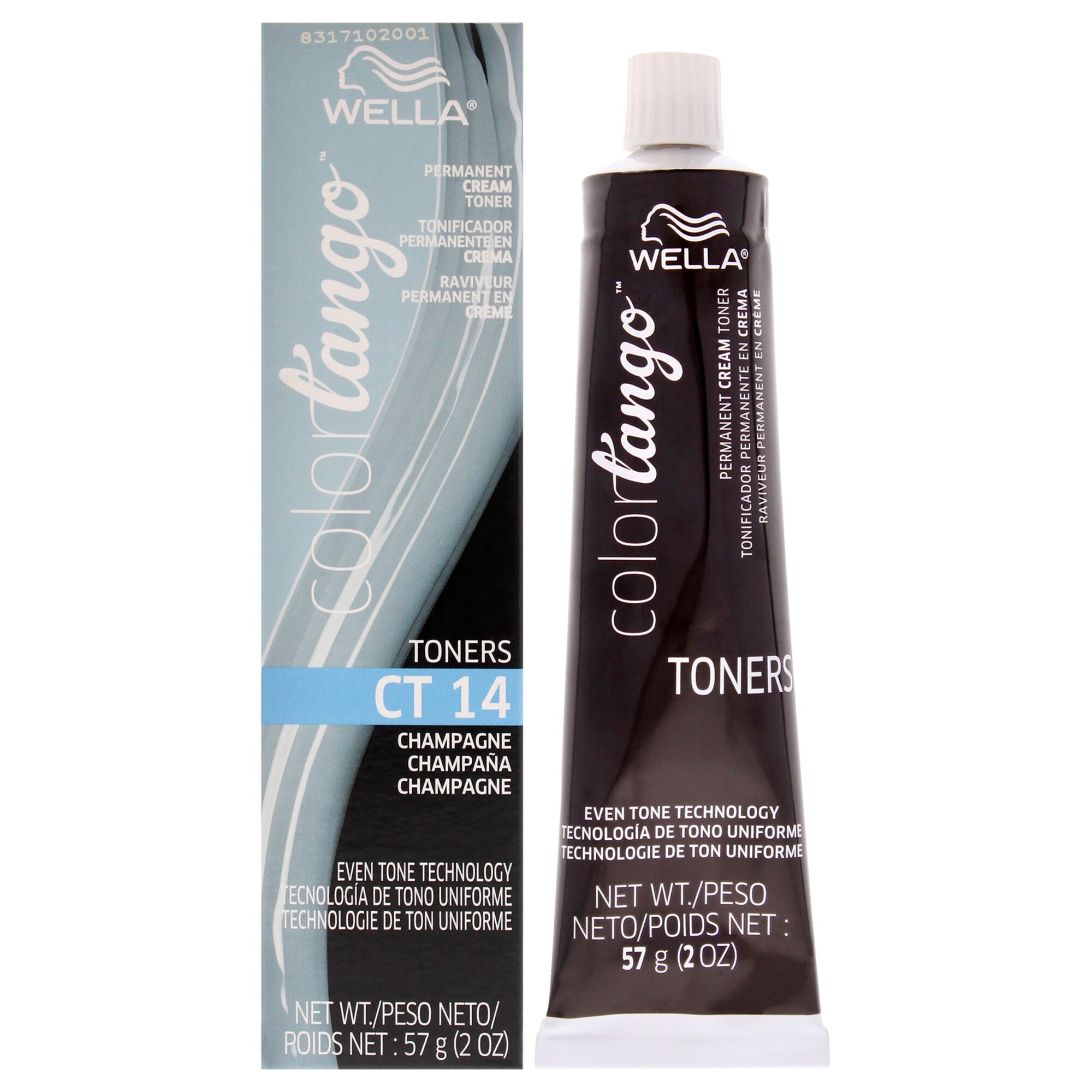Color Tango Permanent Cream Toner - CT14 Champagne Cream by Wella for Women - 2 oz Toner, White, hi-res image number 0