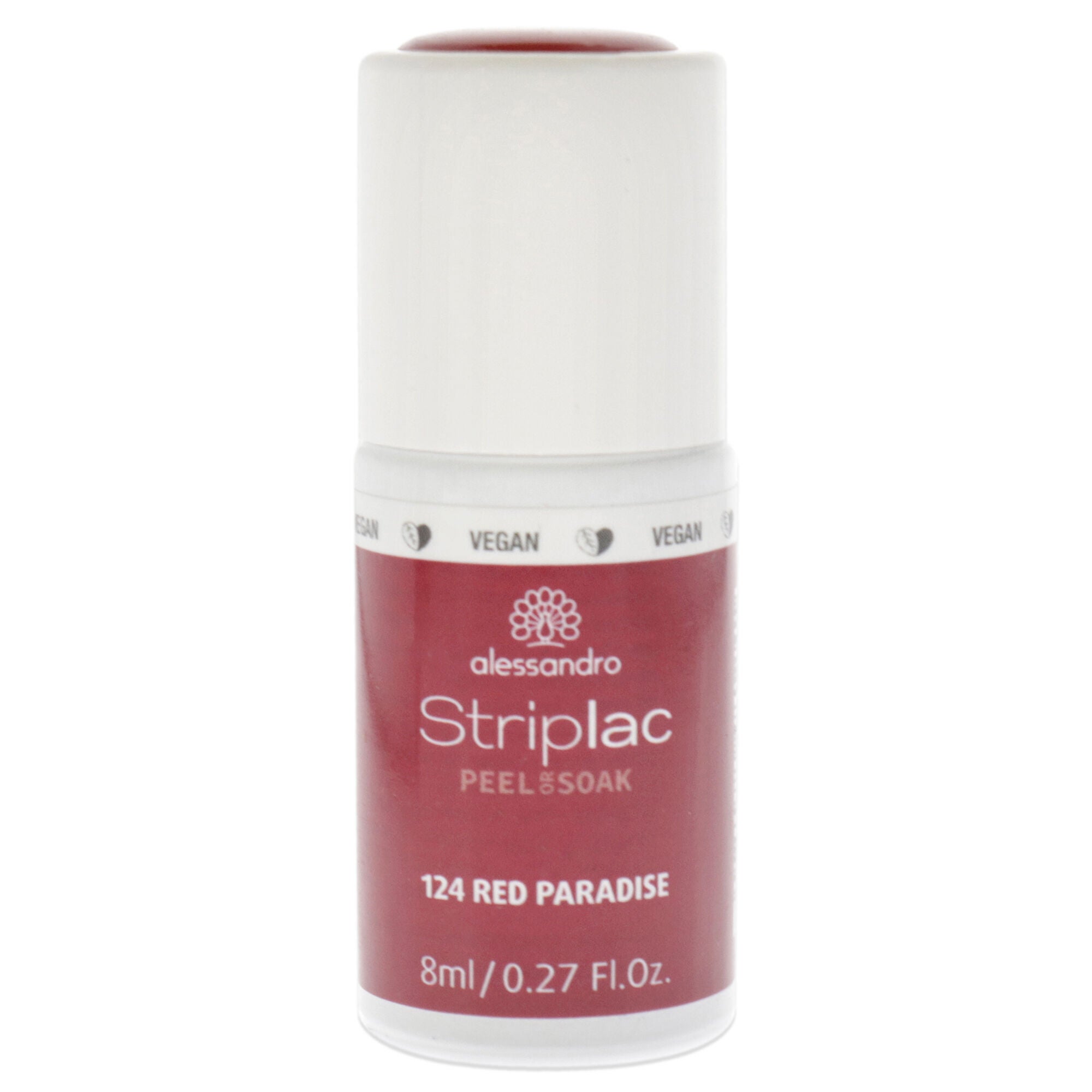 Striplac Peel or Soak - 124 Red Paradise by Alessandro for Women - 0.27 oz Nail Polish, See Description, hi-res image number 0