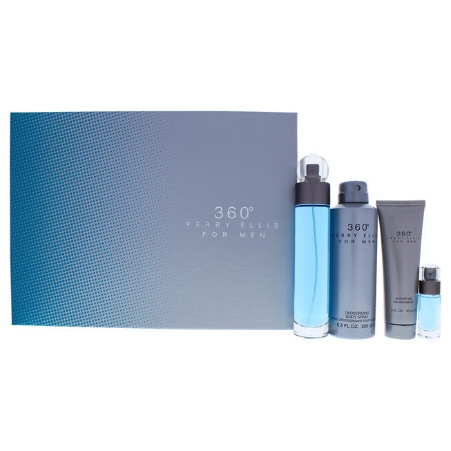 360 by Perry Ellis for Men - 4 Pc Gift Set 3.4oz EDT Spray, 6oz Deodorizing Body Spray, 3.0oz Shower Gel, 0.25oz EDT Spray, , alternate image number null