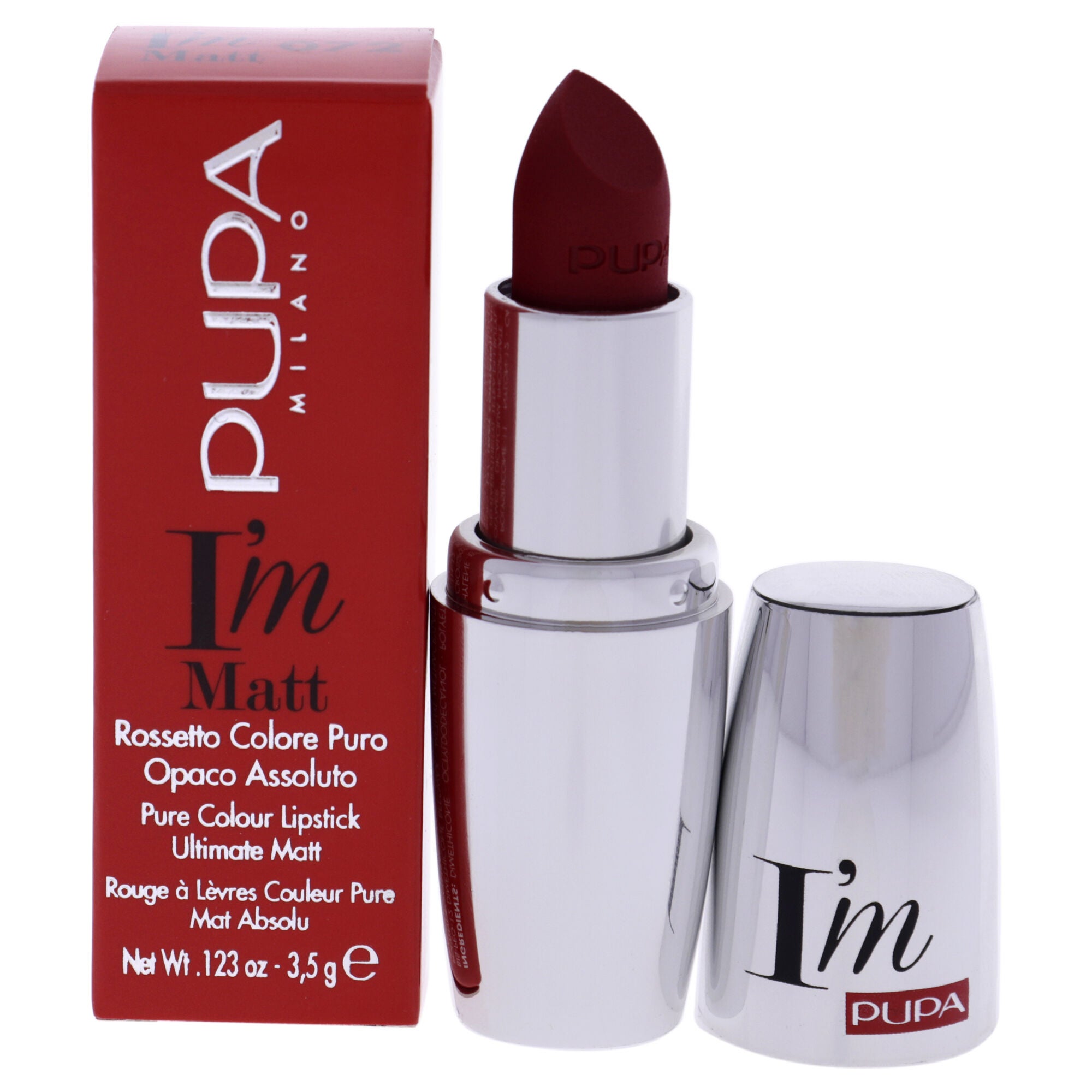 I Am Matt Pure Colour Lipstick - 072 Velvet Ruby by Pupa Milano for Women - 0.123 oz Lipstick, See Description, hi-res image number 0
