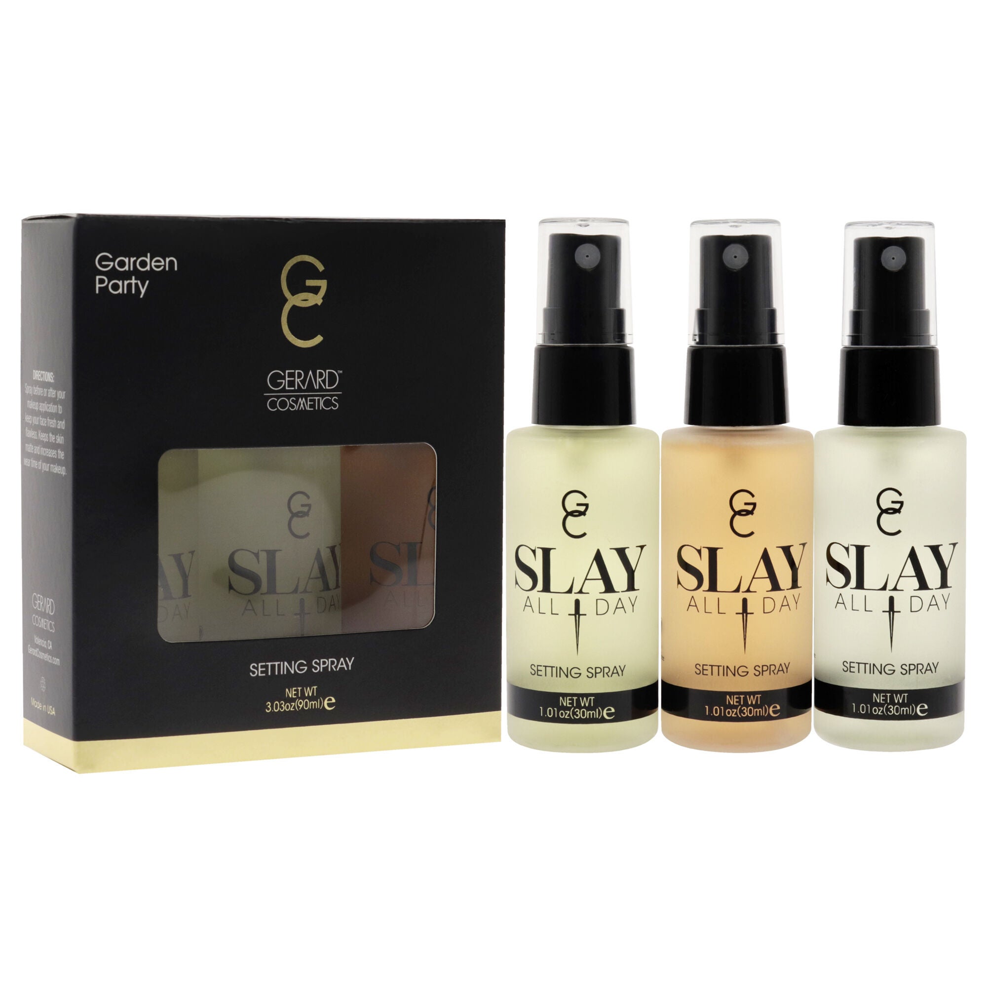 Slay All Day Setting Spray - Garden Party Set by Gerard Cosmetic for Women - 3 Pc 1.01oz Peach, 1.01 Lemongrass, 1.01oz Green Tea, See Description, alternate image number 2