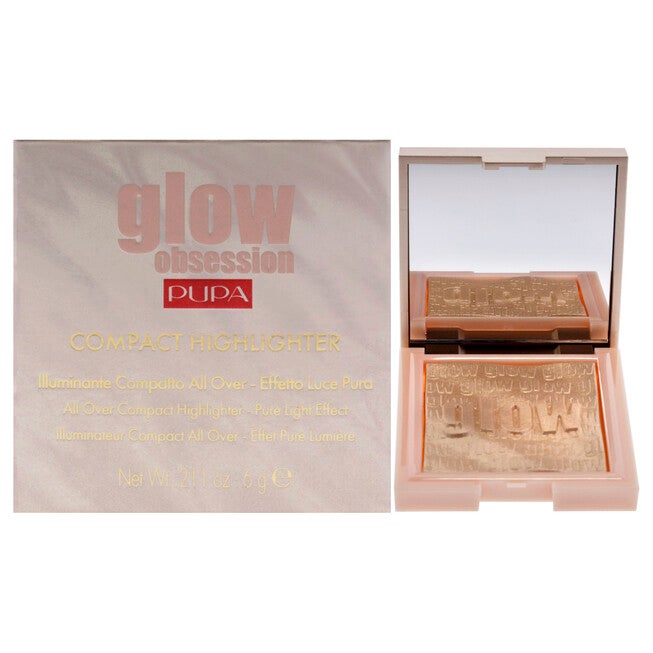 Glow Obession Compact Highlighter - 100 Light Gold by Pupa Milano for Women - 0.211 oz Highlighter, NA, hi-res image number null
