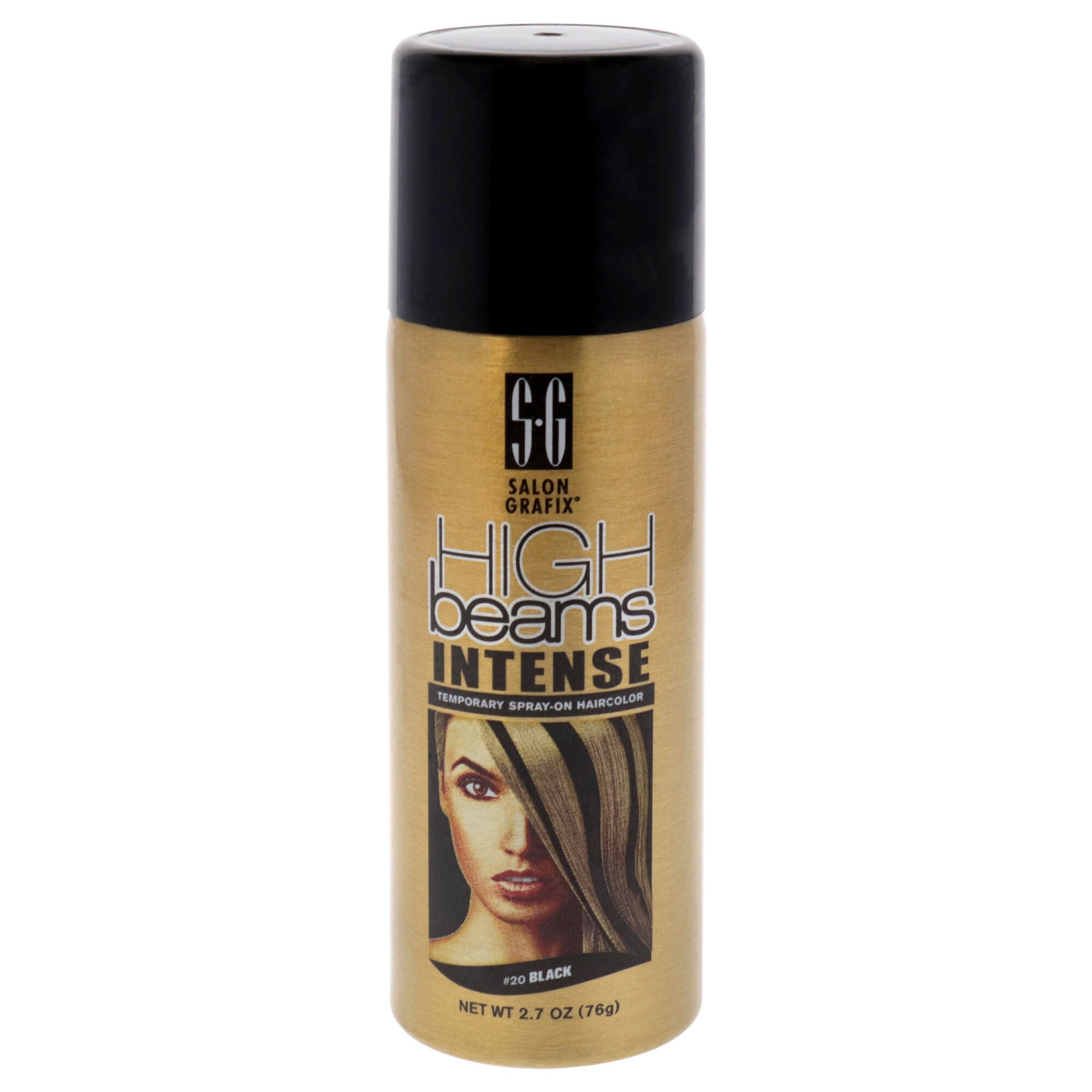 High Beams Intense Temporary Spray - 20 Black by Salon Grafix for Unisex - 2.7 oz Hair Color, See Description, hi-res image number 0