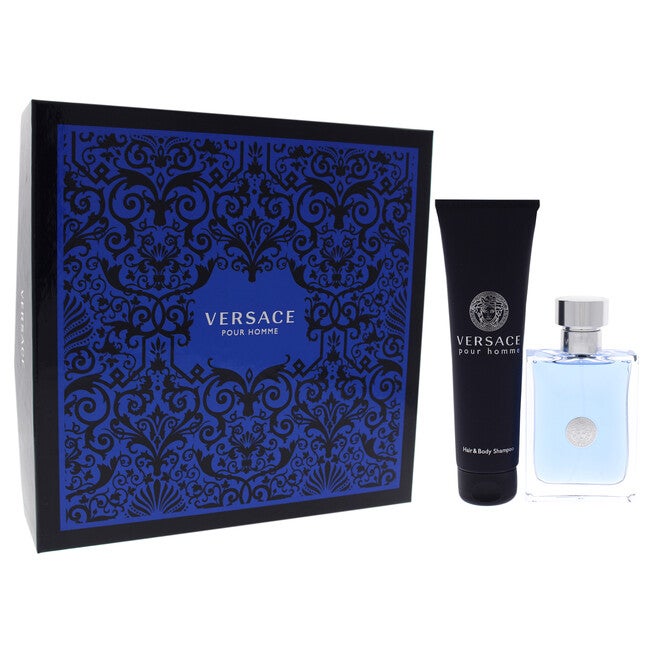 Versace Pour Homme by Versace for Men - 2 Pc Gift Set 3.4oz EDT Spray, 5.0oz Hair and Body Shampoo, NA, hi-res image number null