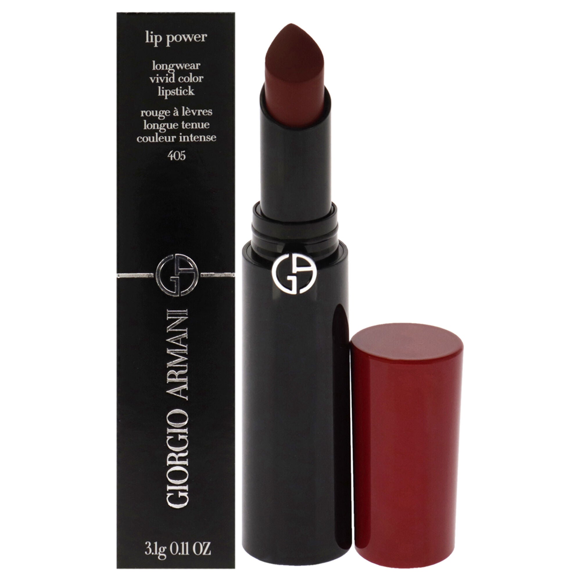 Lip Power Longwear Vivid Color Lipstick - 405 Sultan by Giorgio Armani for Women - 0.11 oz Lipstick, See Description, hi-res image number 0