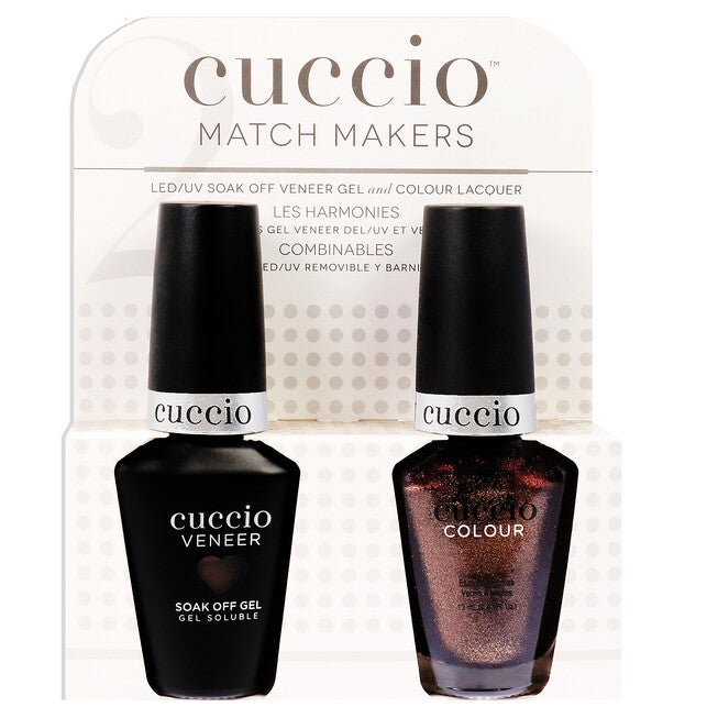 Match Makers Set - Brownie Points by Cuccio Colour for Women - 2 Pc 0.44oz Veneer Soak Of Gel Nail Polish, 0.43oz Colour Nail Polish, NA, hi-res image number null