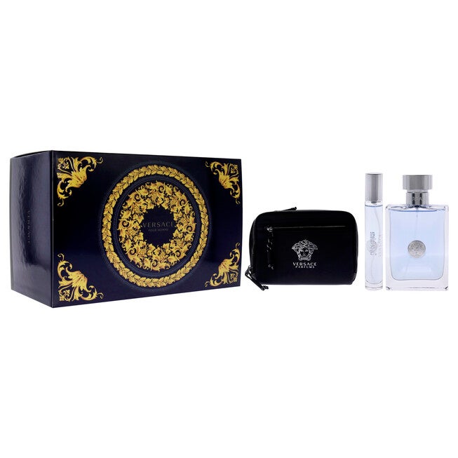 Versace Pour Homme by Versace for Men - 3 Pc Gift Set 3.4oz EDT Spray, 0.34oz EDT Spray, Pouch, NA, alternate image number null