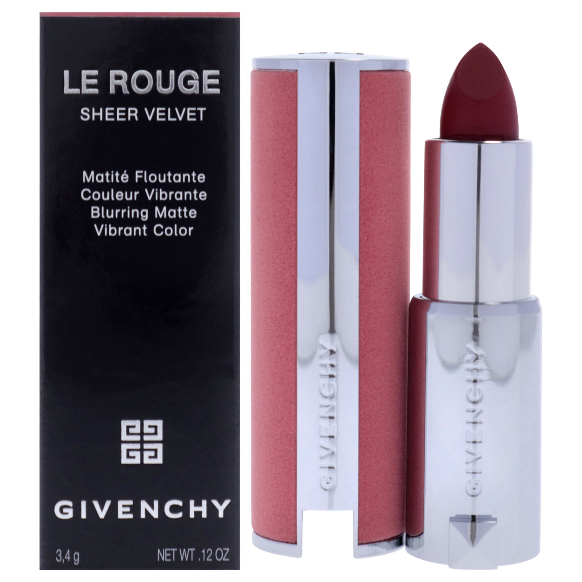 Le Rouge Sheer Velvet Matte Lipstick - 37 Rouge Graine by Givenchy for Women - 0.12 oz Lipstick (Refillable), Red, hi-res image number 0