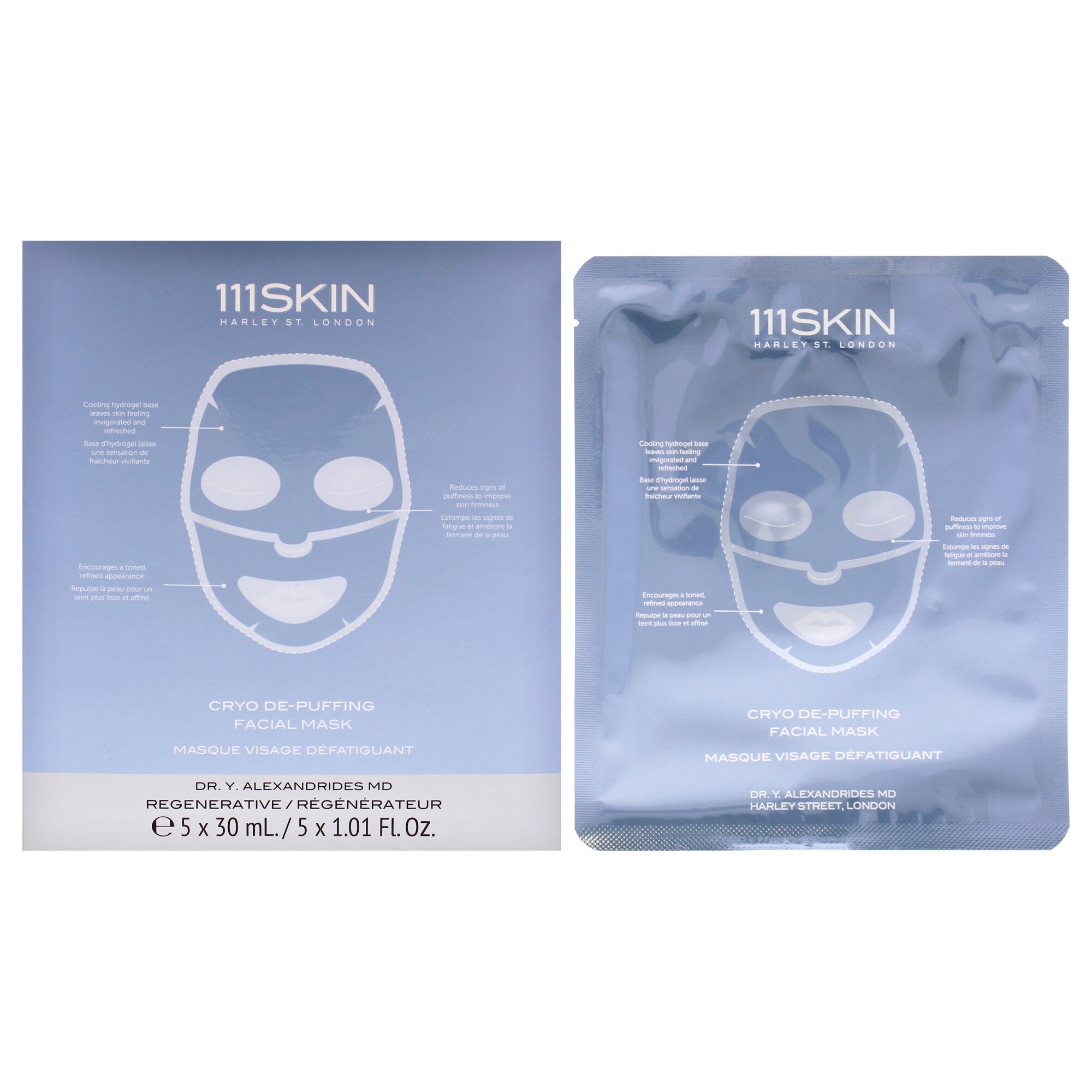 Cryo De-Puffing Facial Mask by 111Skin for Unisex - 5 Pc Mask, See Description, hi-res image number 0