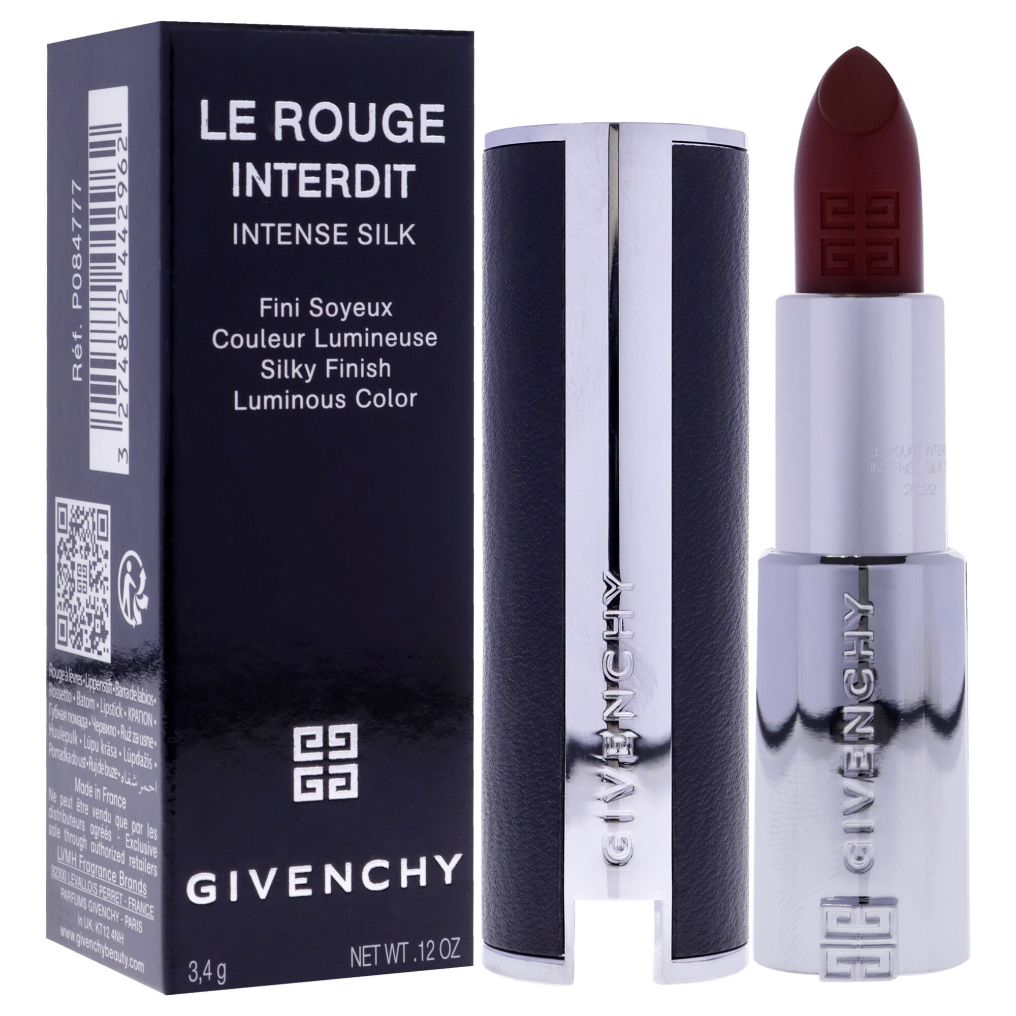 Le Rouge Interdit Intense Silk Lipstick - 37 Rouge Graine by Givenchy for Women - 0.12 oz Lipstick (Refillable), Black, alternate image number 1
