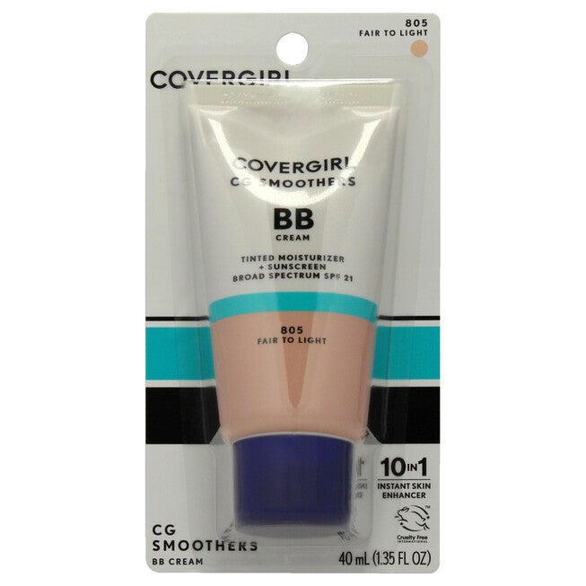 CG Smoothers BB Cream Tinted Moisturizer Plus Sunscreen SPF 21 - 805 Fair To Light by CoverGirl for Women - 1.35 oz Makeup, NA, hi-res image number null