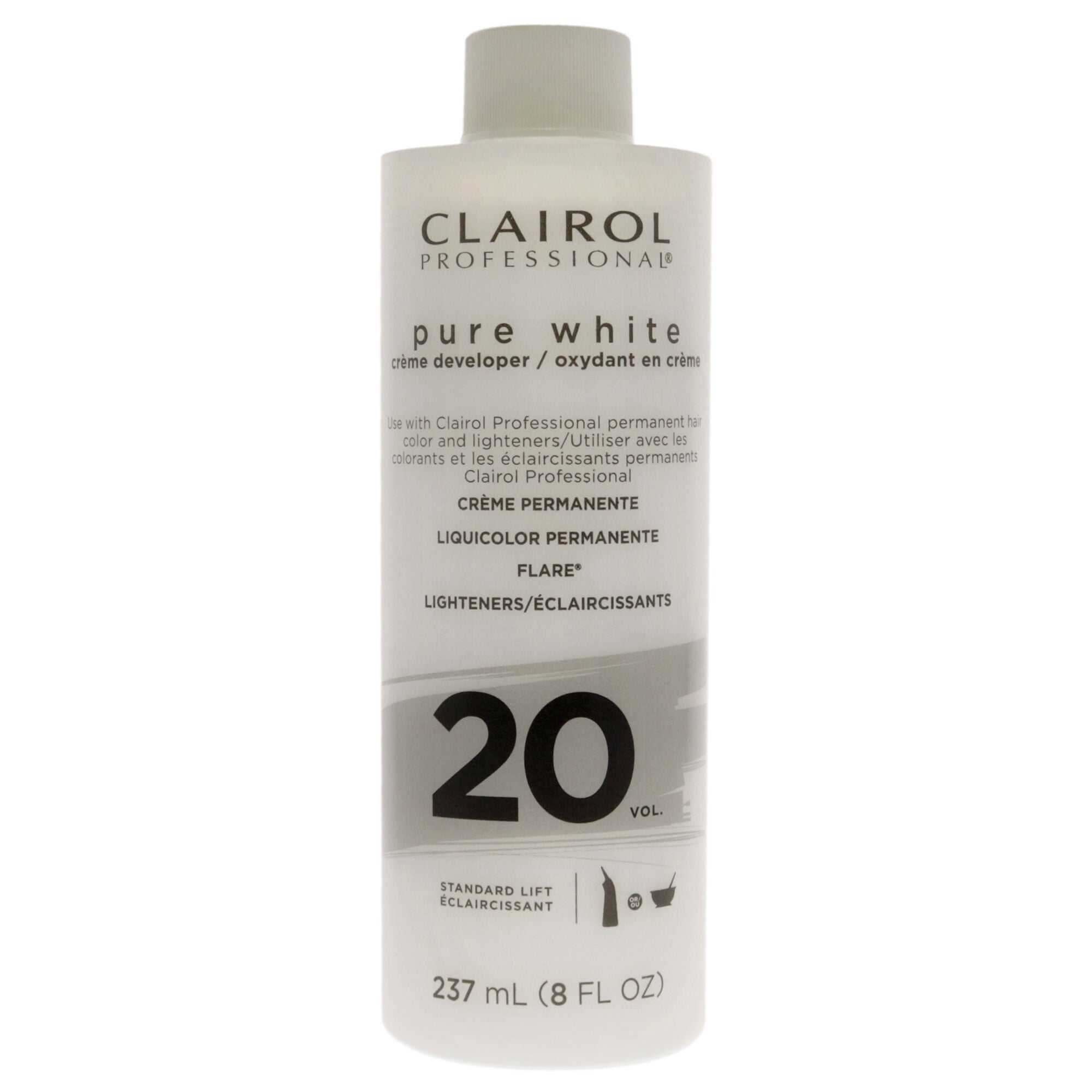 Pure White 20 Volume Creme Developer by Clairol for Unisex - 8 oz Lightener, See Description, hi-res image number 0