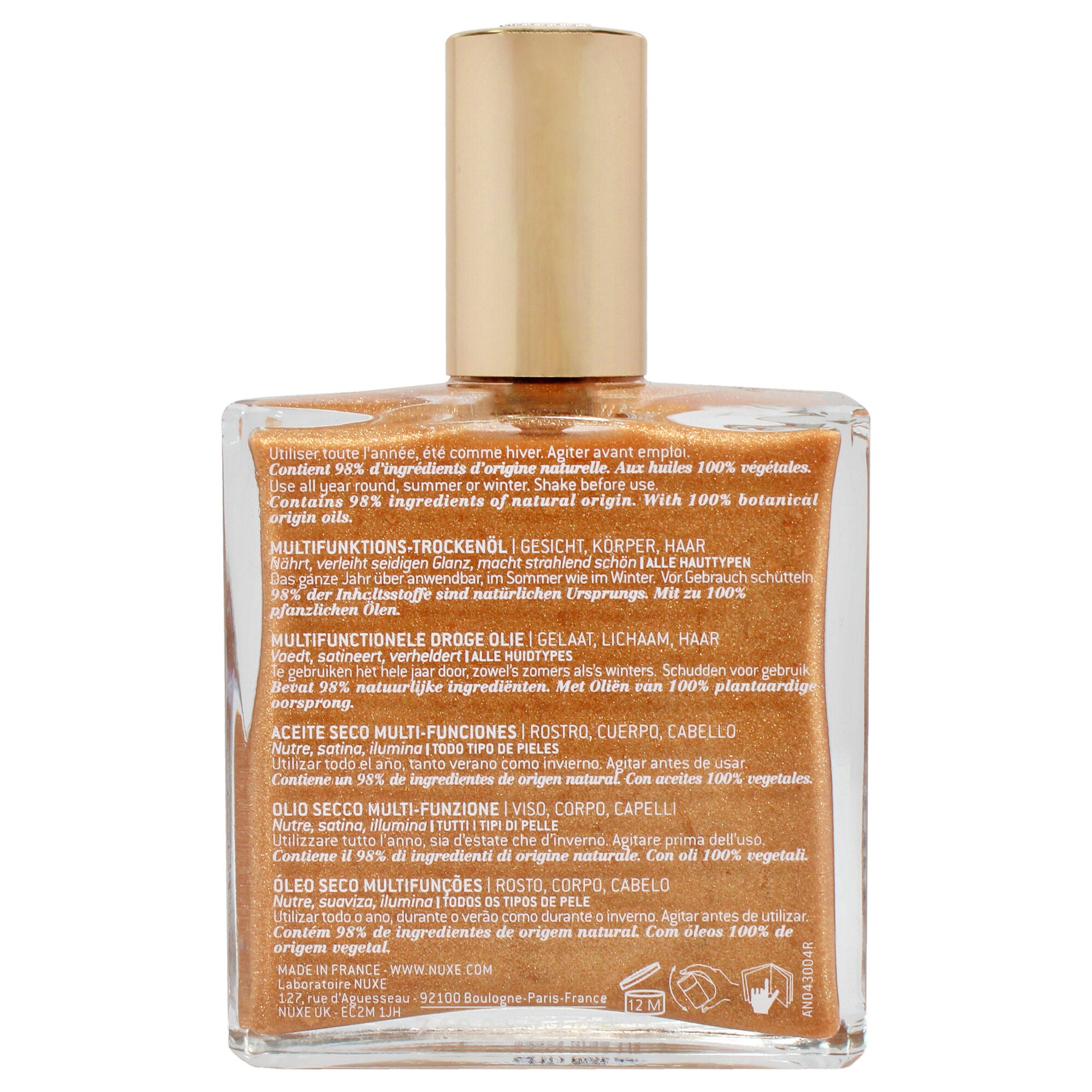 Huile Prodigieuse OR Multi-Purpose Dry Oil - Golden Shimmer by Nuxe for Unisex - 3.3 oz Oil, See Description, alternate image number 2