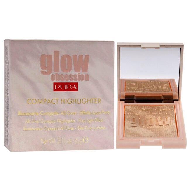 Glow Obession Compact Highlighter - 100 Light Gold by Pupa Milano for Women - 0.211 oz Highlighter, , alternate image number null