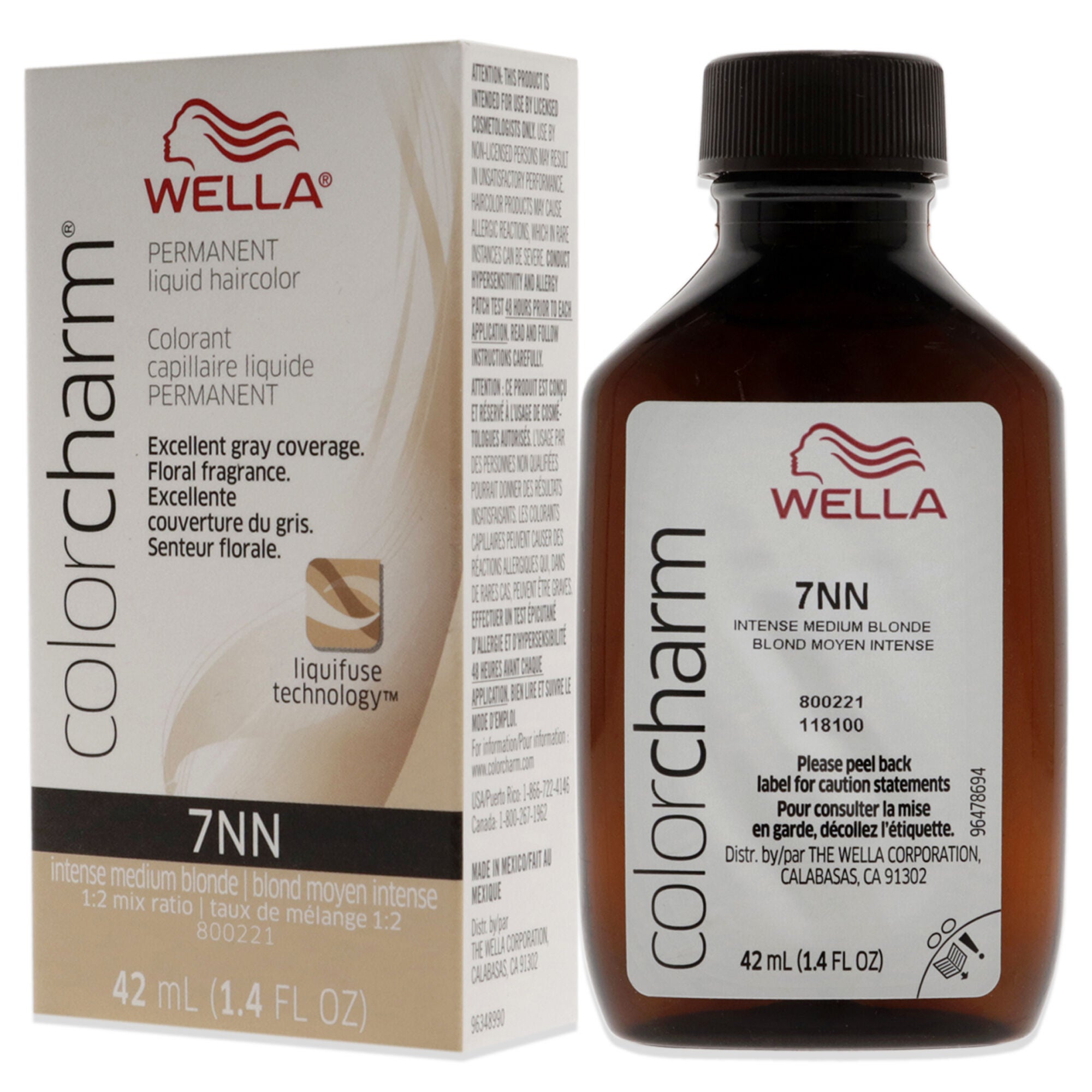Color Charm Permanent Liquid Hair Color - 7NN Intense Medium Blonde by Wella for Unisex - 1.42 oz Hair Color, See Description, alternate image number 3