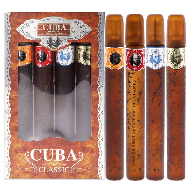 Cuba by Cuba for Men - 4 Pc Gift Set 1.17oz Cuba Gold, 1.17oz Cuba Blue, 1.17oz Cuba Red, 1.17oz Cuba Orange, , alternate image number null