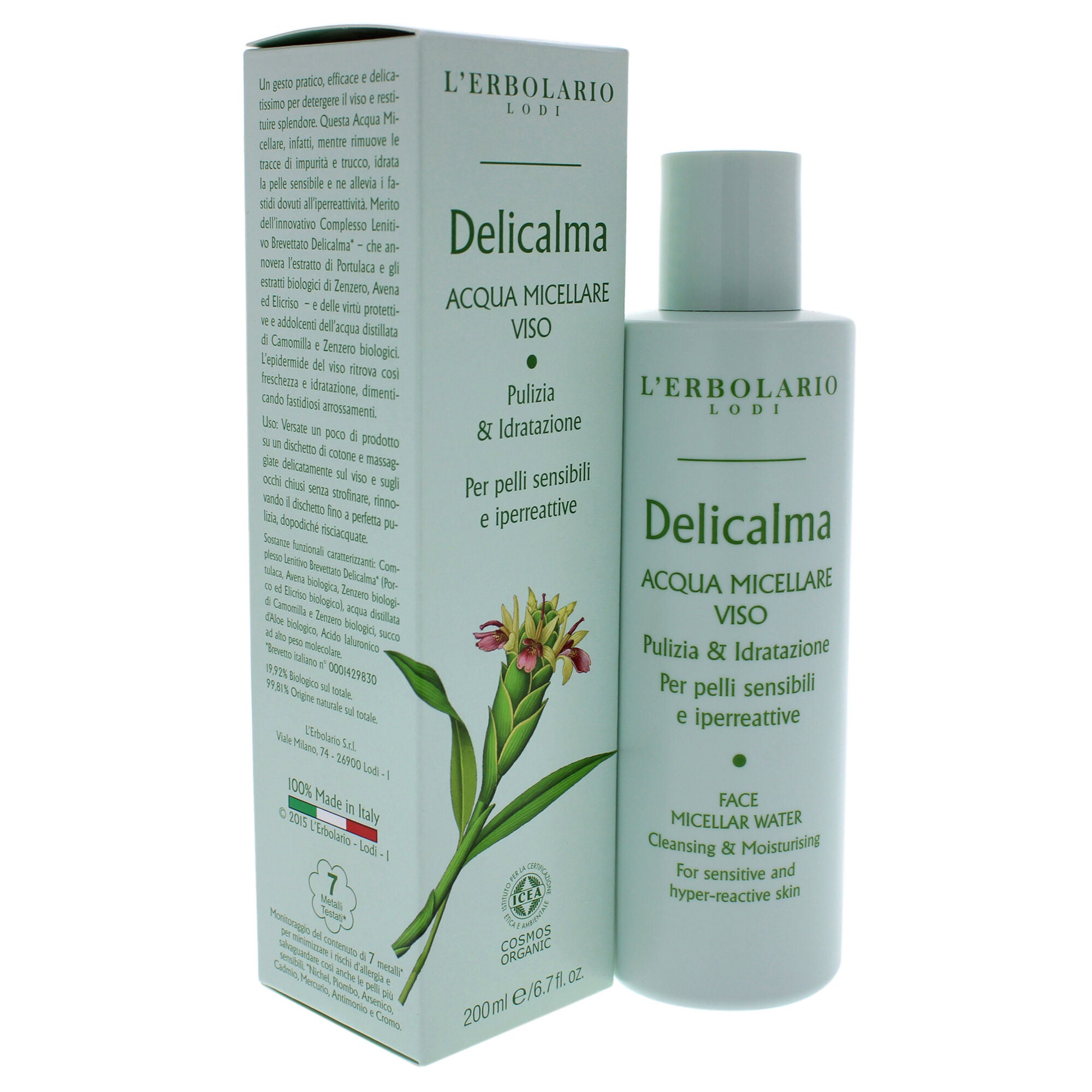 Delicalma Face Micellar Water by LErbolario for Unisex - 6.7 oz Cleanser, See Description, alternate image number 1