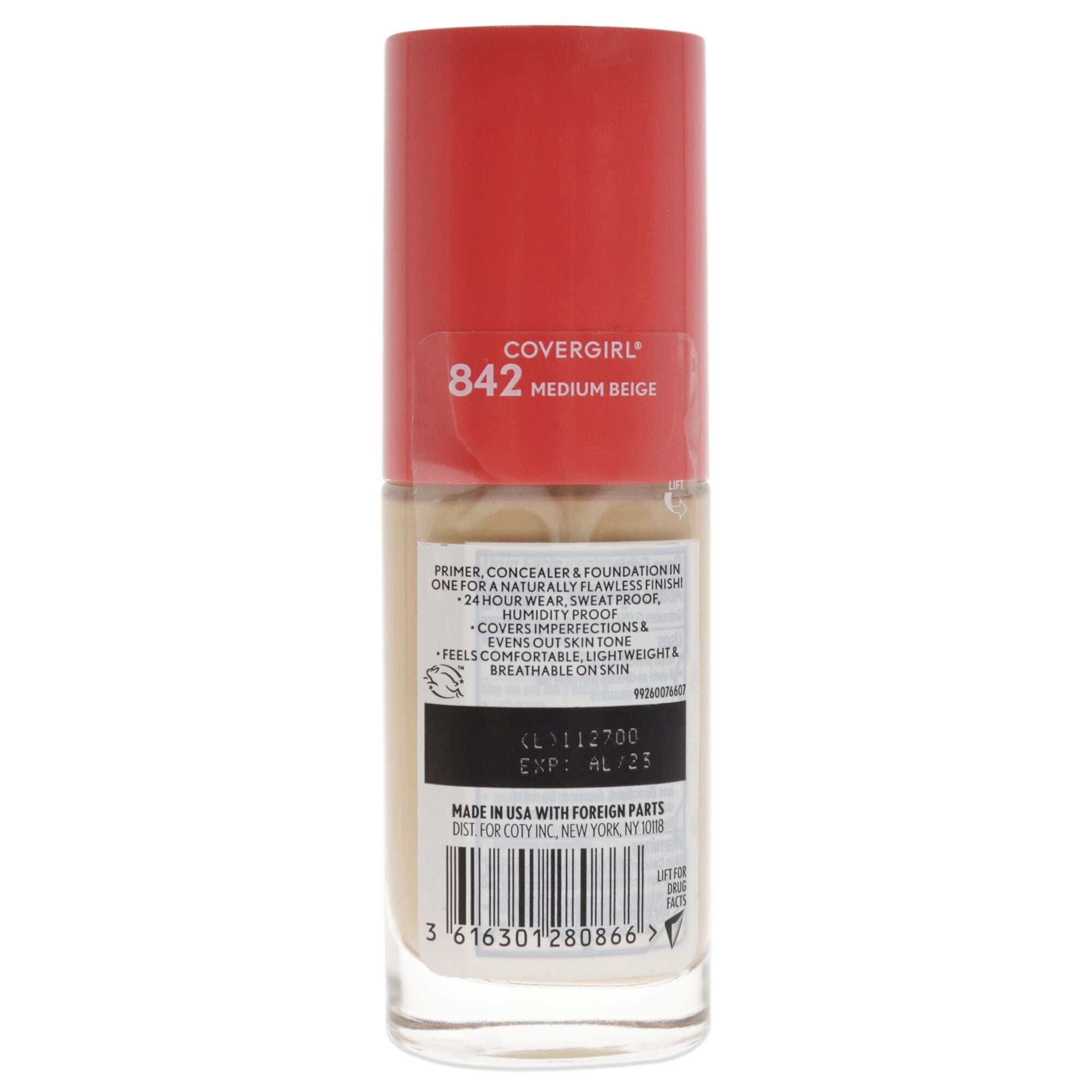 Outlast Extreme Wear 24Hr 3-in-1 Foundation SPF 18 - 842 Medium Beige by CoverGirl for Women - 1 oz Foundation, See Description, alternate image number 1