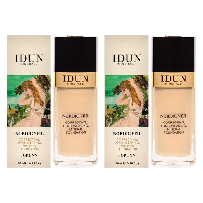 Nordic Veil Foundation - 301 Jorunn by Idun Minerals for Women - 0.88 oz Foundation - Pack of 2, NA, hi-res image number null