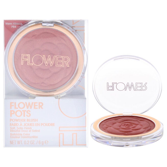 Flower Pots Powder Blush - PB4 Warm Hibiscus by Flower Beauty for Women - 0.2 oz Blush, NA, hi-res image number null