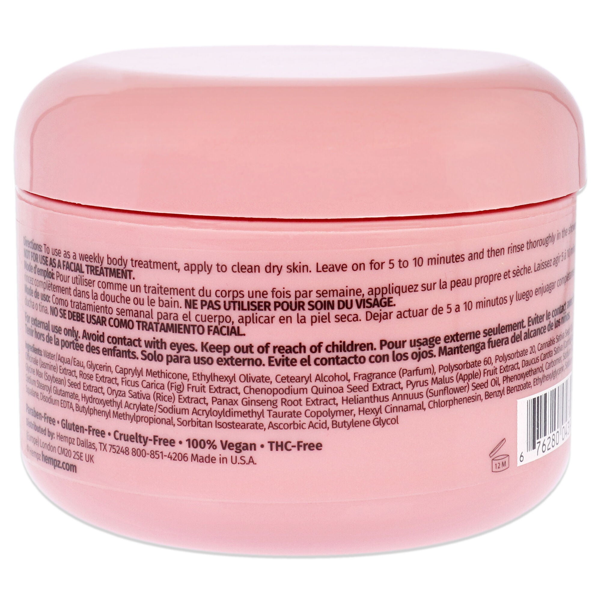 Sweet Jasmine and Rose Collagen Infused Herbal Body Mask by Hempz for Unisex - 7.3 oz Mask, See Description, alternate image number 1