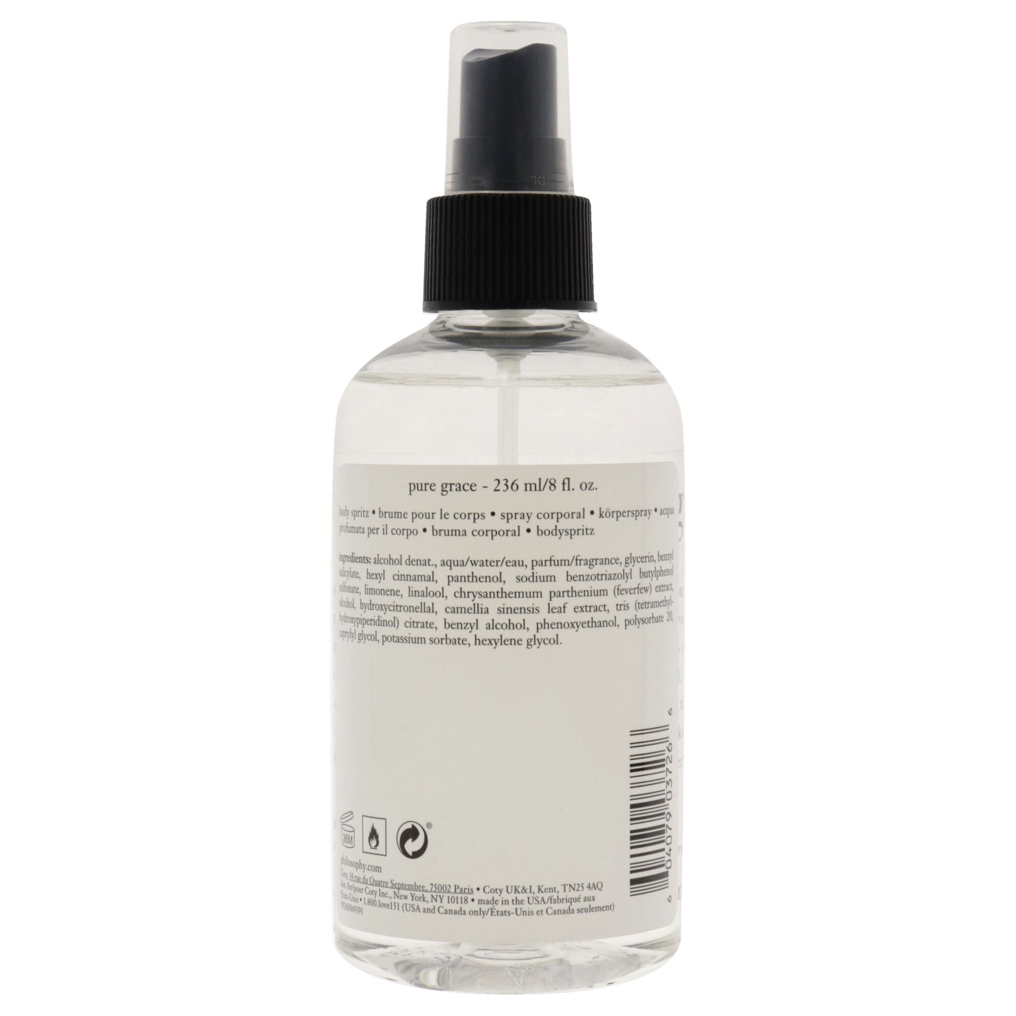 Pure Grace Body Spritz by Philosophy for Women - 8 oz Body Spray, See Description, alternate image number 1