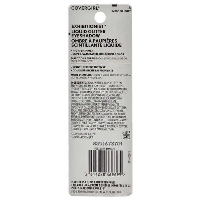 Exhibitionist Liquid Glitter Eyeshadow - 8 Moonlight by CoverGirl for Women - 0.13 oz Eye Shadow, , alternate image number 4