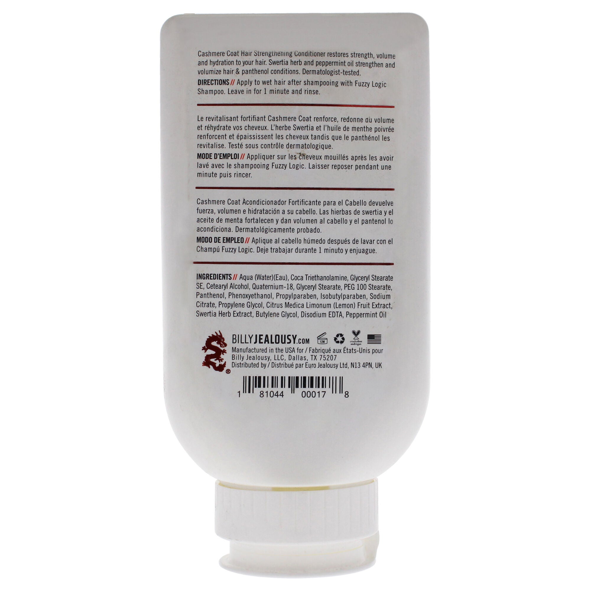 Cashmere Coat Hair Strengthening Volumizing Conditioner by Billy Jealousy for Men - 8 oz Conditioner, See Description, alternate image number 1