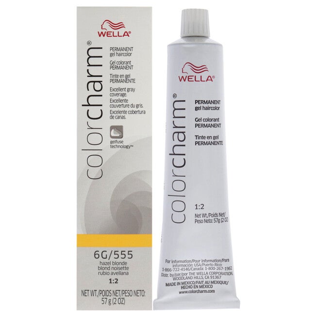 Color Charm Permanent Hair Color Gel - 6G 555 Haze Blonde by Wella for Unisex - 2 oz Hair Color, NA, hi-res image number null