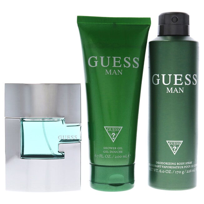 Guess Man by Guess for Men - 3 Pc Gift Set 2.5oz EDT Spray, 6oz Deodorizing Body Spray, 6.7oz Shower Gel, NA, alternate image number null