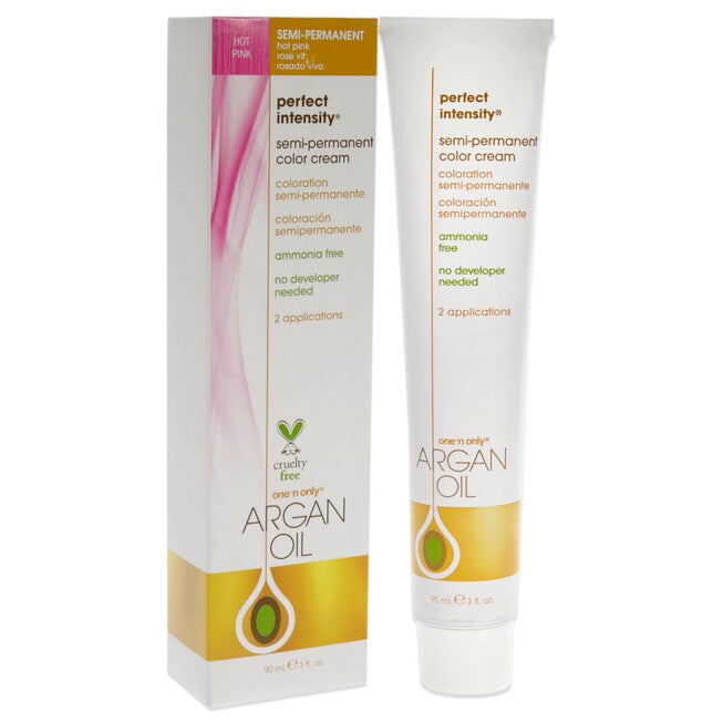 Argan Oil Perfect Intensity Semi-Permanent Color Cream - Hot Pink by One n Only for Unisex - 3 oz Hair Color, , alternate image number null