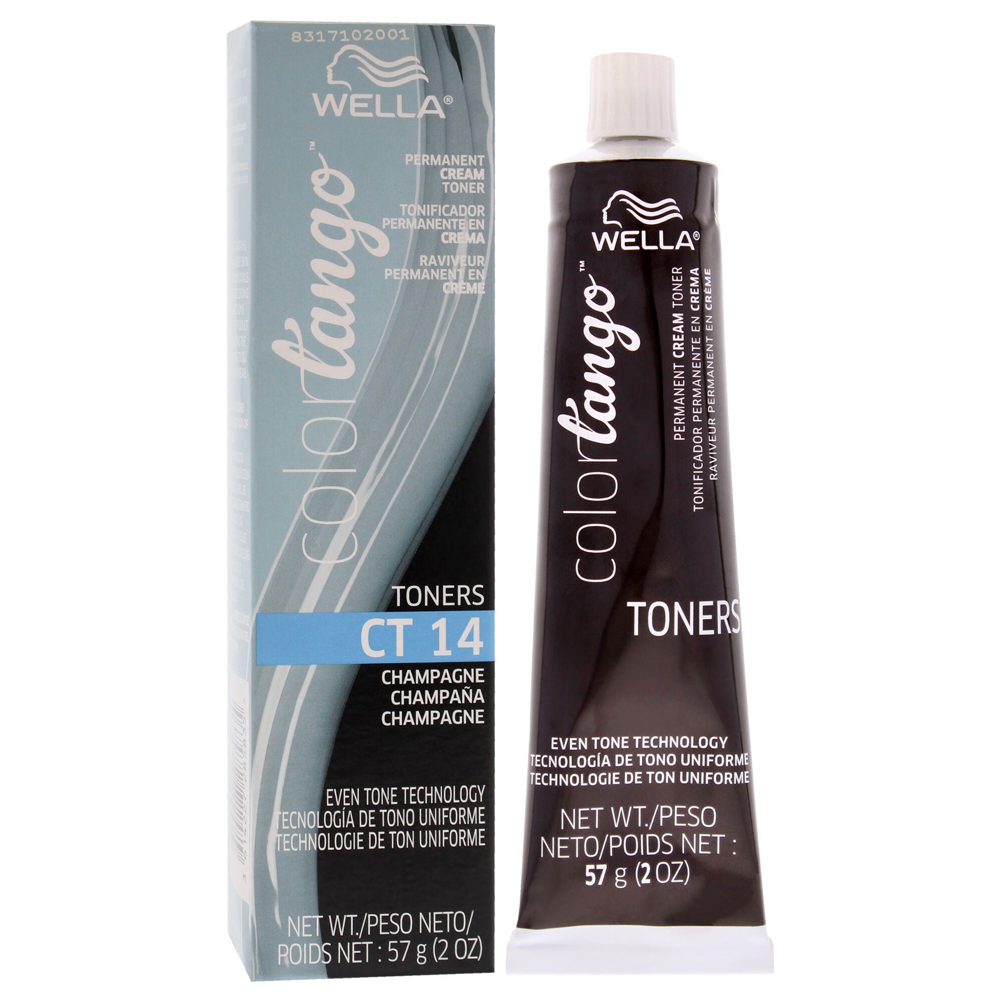 Color Tango Permanent Cream Toner - CT14 Champagne Cream by Wella for Women - 2 oz Toner, White, alternate image number 2
