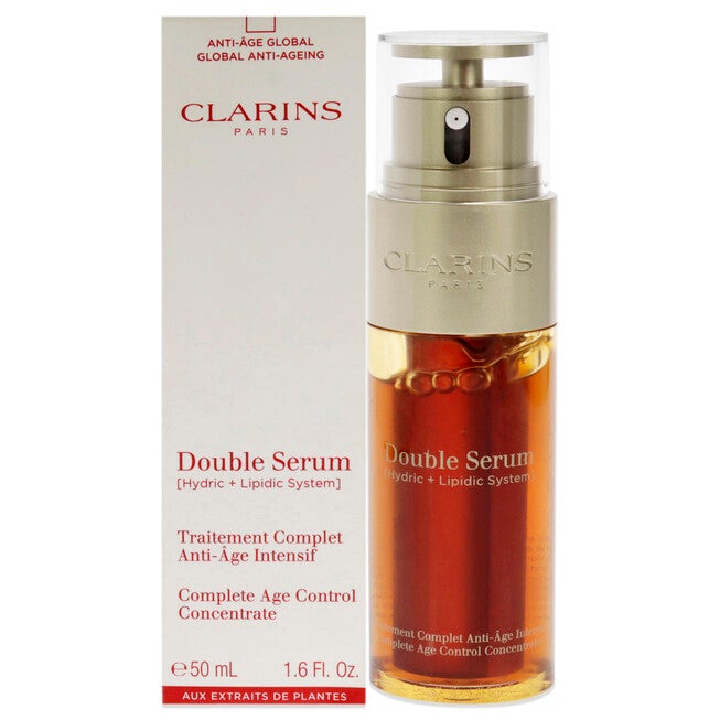 Double Serum Complete Age Control Concentrate by Clarins for Unisex - 1.6 oz Serum, NA, hi-res image number null