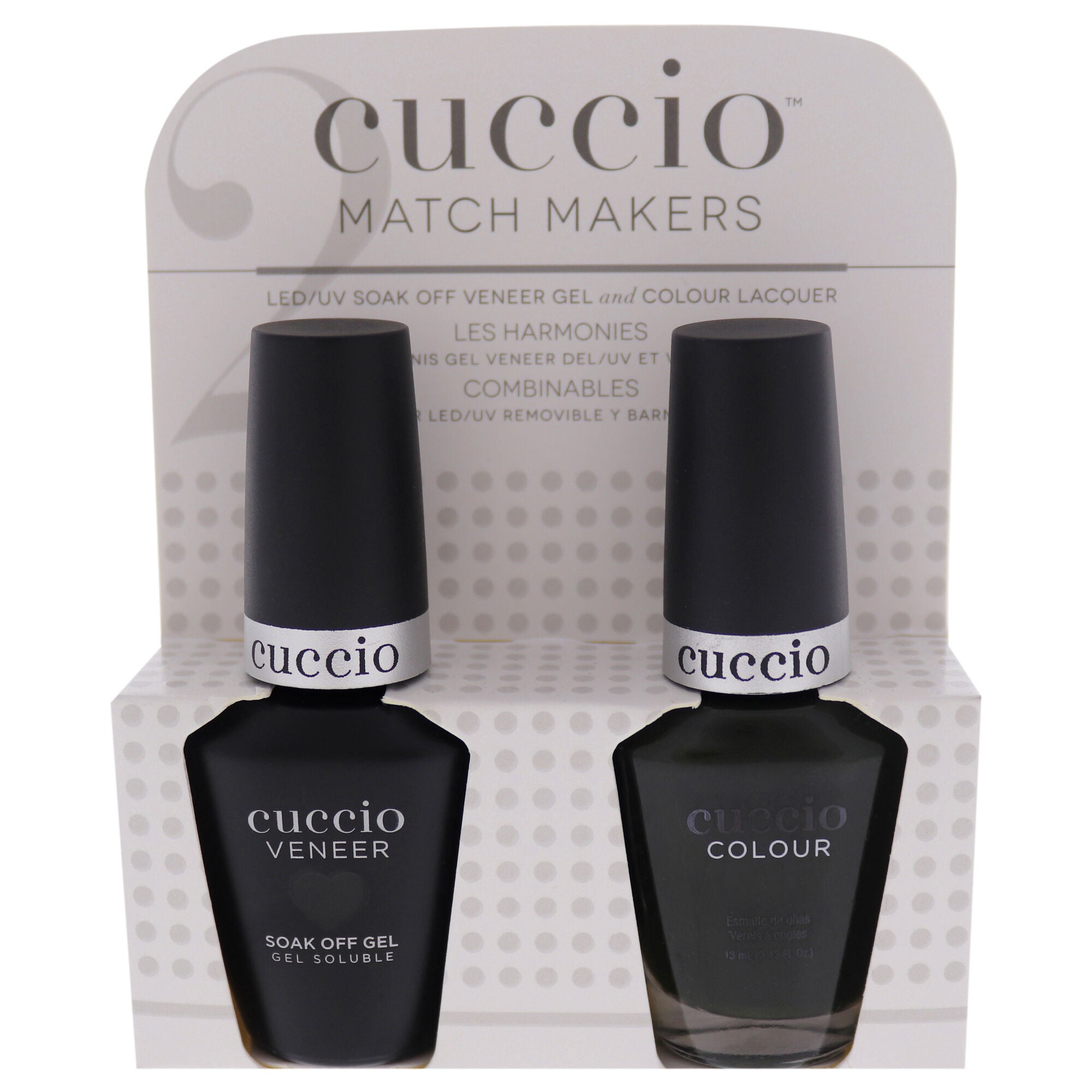 Match Makers Set - Glassgow Nights by Cuccio Colour for Women - 2 Pc 0.44oz Veneer Soak Of Gel Nail Polish, 0.43oz Colour Nail Polish, See Description, hi-res image number 0