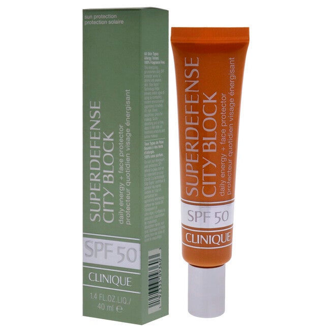 Superdefense City Block Daily Energy plus Face Protector SPF 50 by Clinique for Women - 1.4 oz Sunscreen, NA, alternate image number null