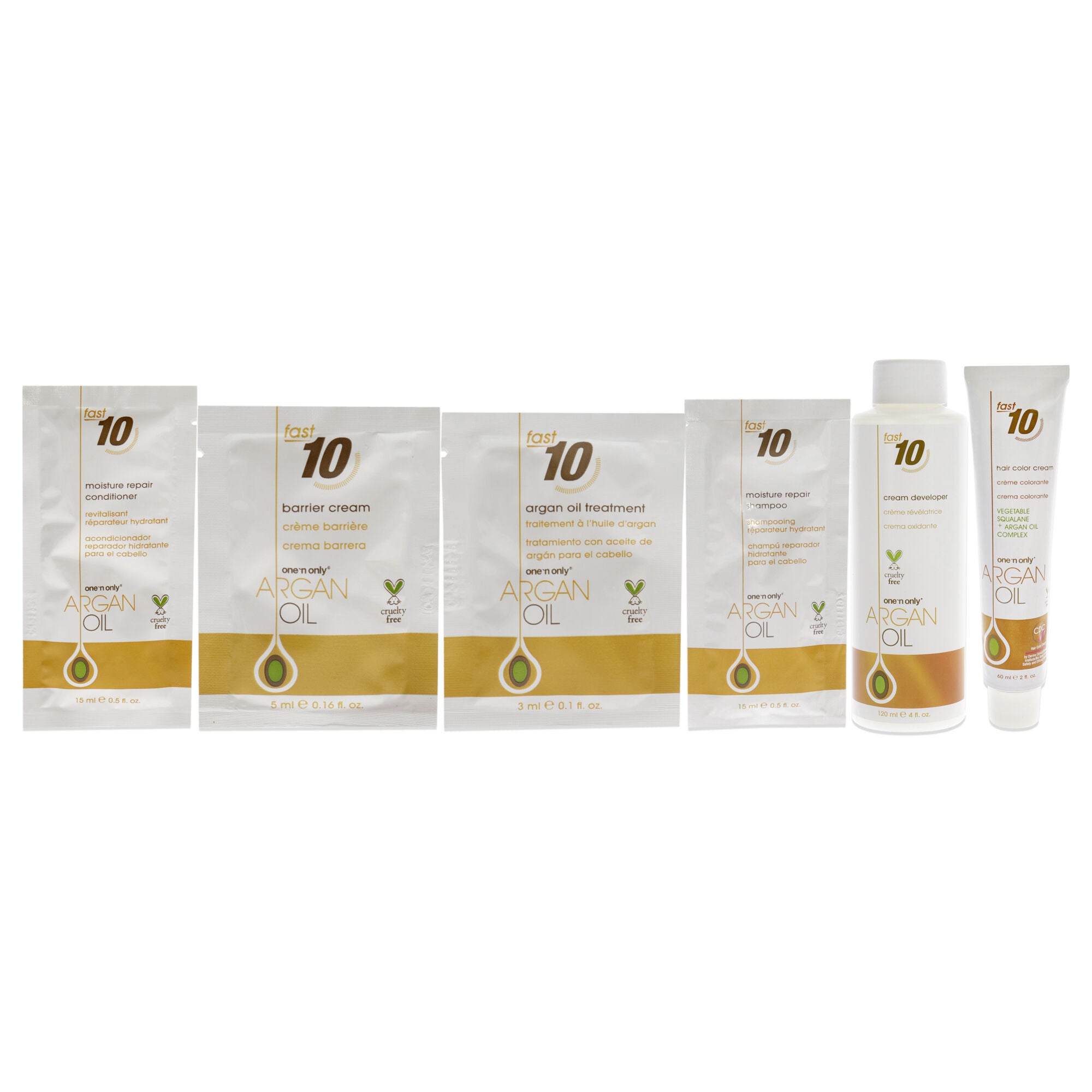 Argan Oil Fast 10 Permanent Hair Color Kit - 7N Natural Medium Blonde by One n Only for Unisex - 1 Pc Hair Color, See Description, alternate image number 3