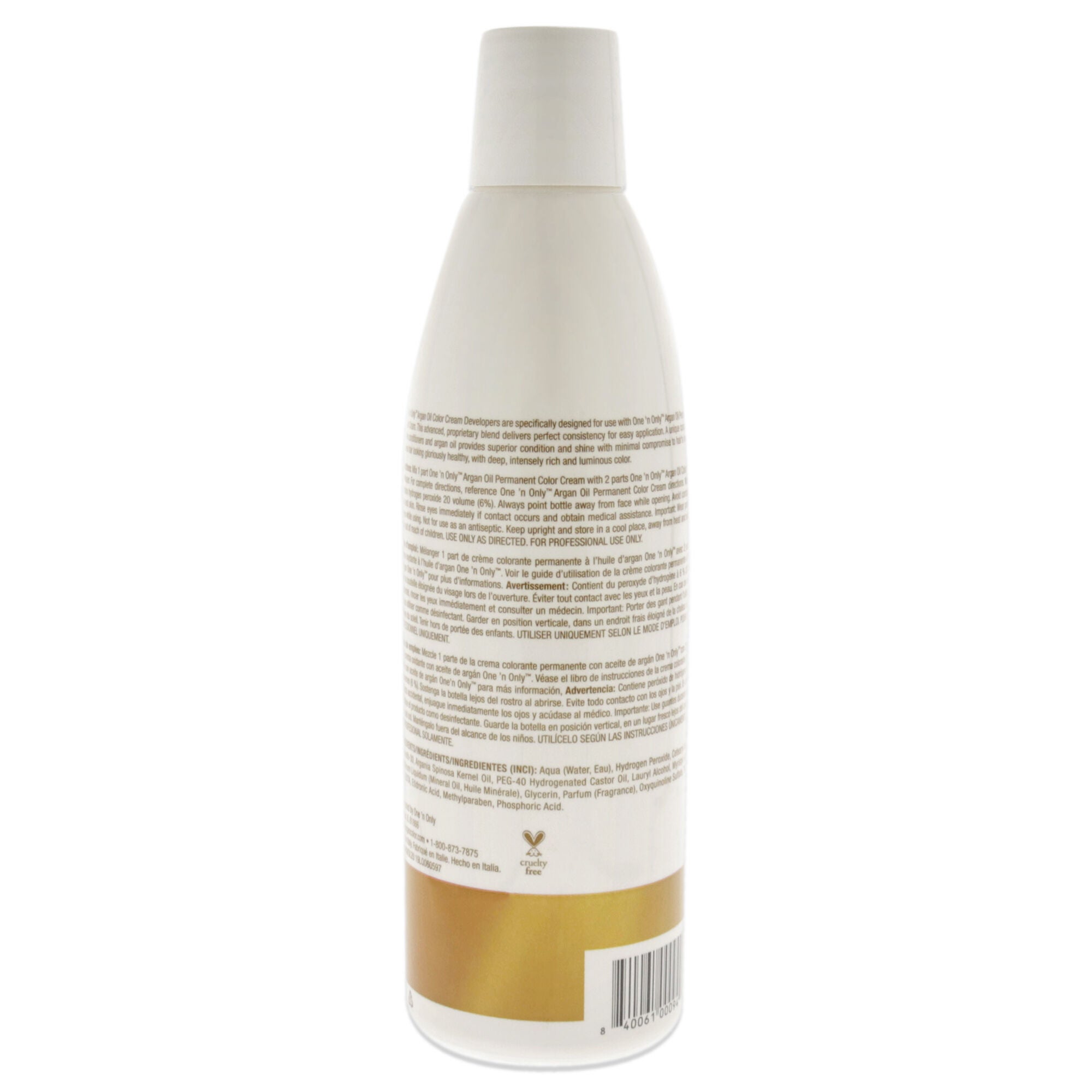 Argan Oil Hair Color Cream Developer - 20 Volume by One n Only for Unisex - 16 oz Lightener, See Description, alternate image number 1