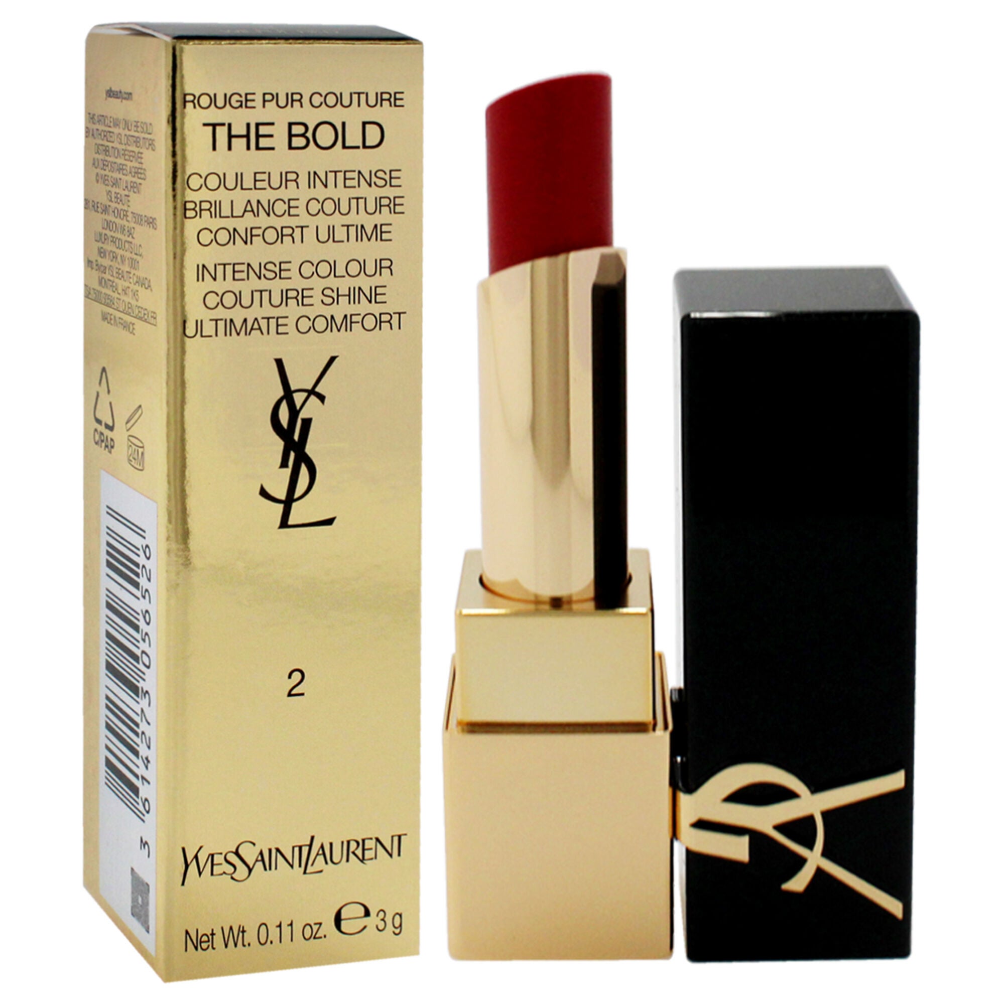 Rouge Pur Couture The Bold Lipstick - 02 Wilful Red by Yves Saint Laurent for Women - 0.11 oz Lipstick, See Description, alternate image number 1