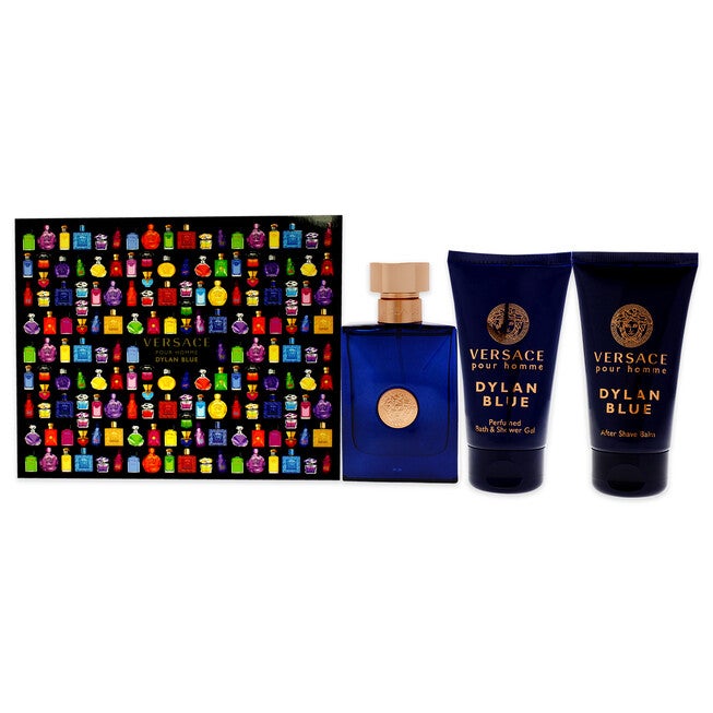Dylan Blue by Versace for Men - 3 Pc Gift Set 1.7oz EDT Spray, 1.7oz After Shave Balm, 1.7oz Perfumed Bath Shower Gel, , alternate image number null