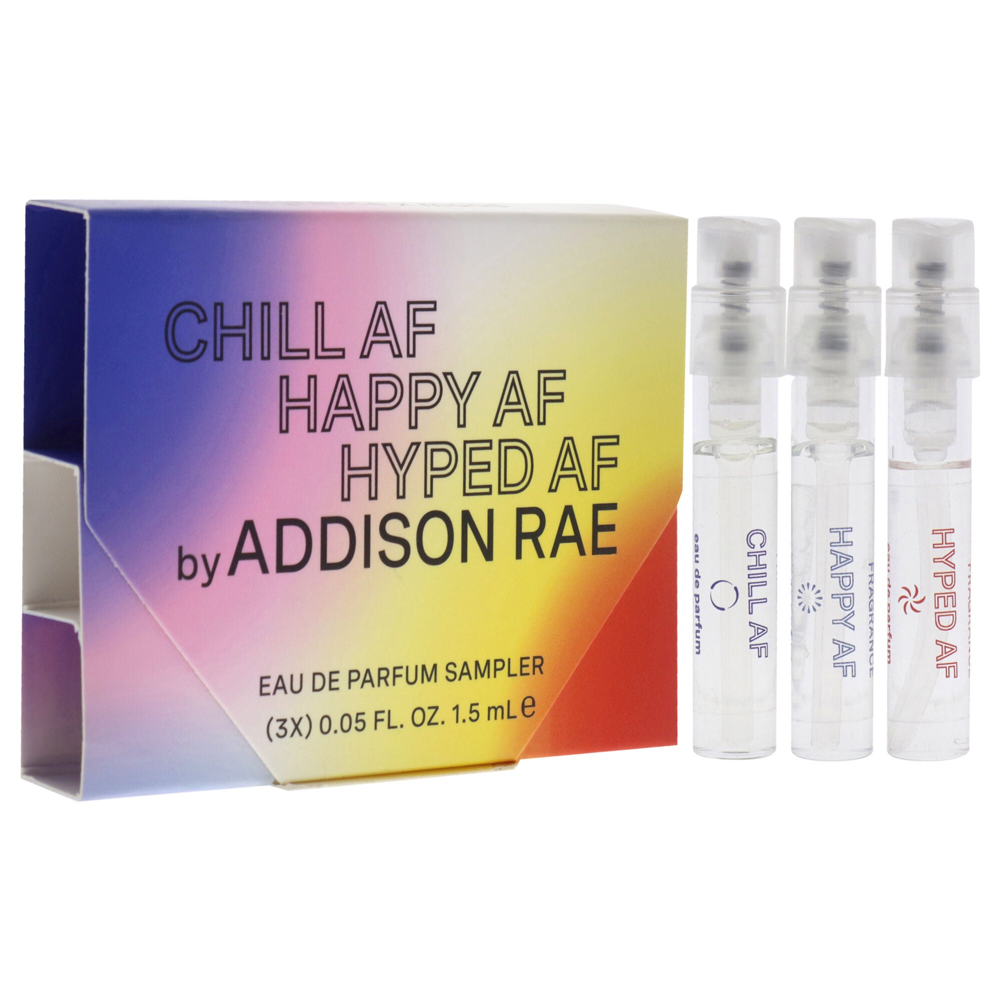 Addison Rae Set by Addison Rae for Women - 3 Pc Gift Set 0.05oz Chill Af EDP Spray, 0.05oz Happy Af EDP Spray, 0.05oz Hyped AF EDP Spray, See Description, alternate image number 1