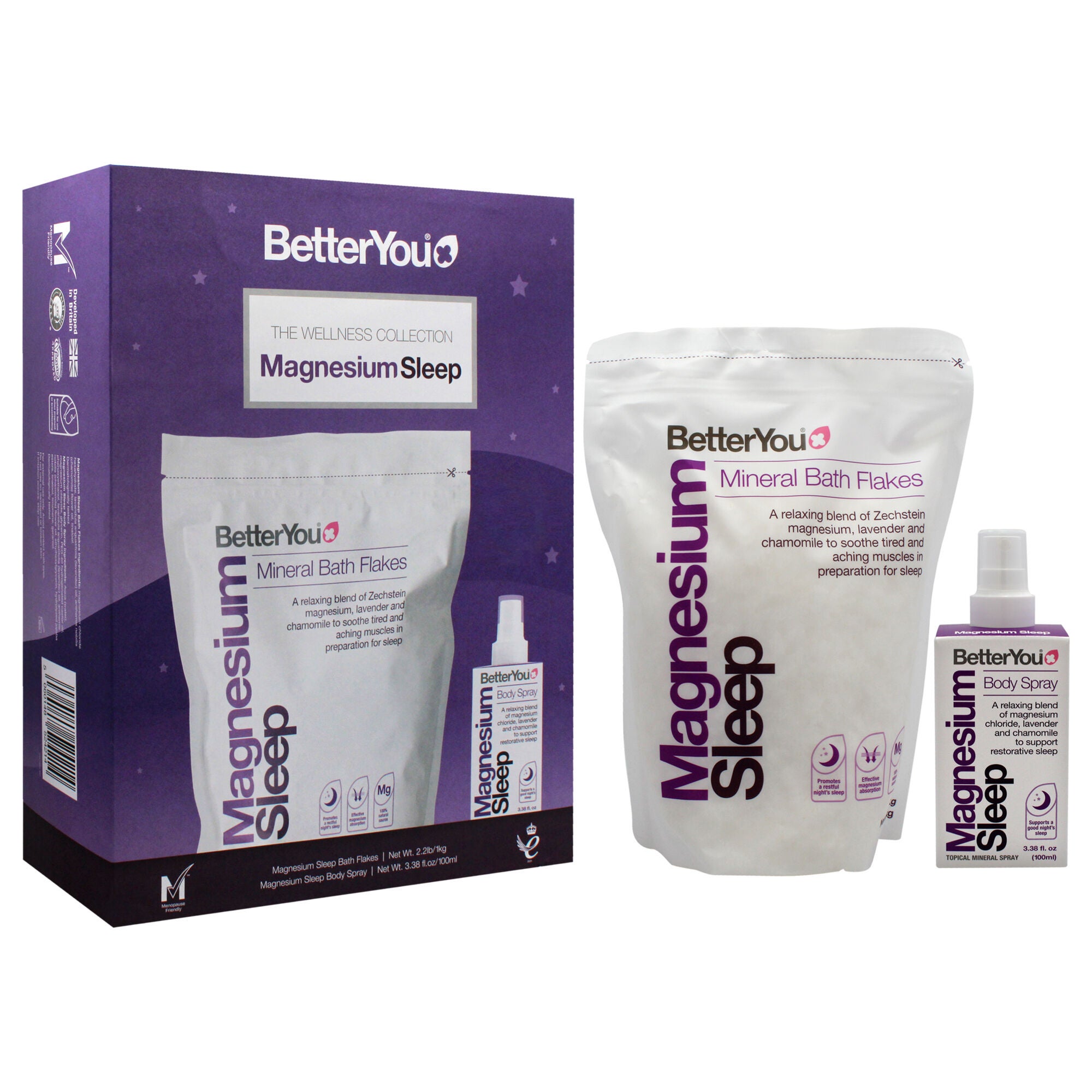 The Wellness Collection - Magnesium Sleep by BetterYou for Unisex - 2 Pc 3.38oz Body Spray, 35.2oz Bath Salt, , alternate image number 6