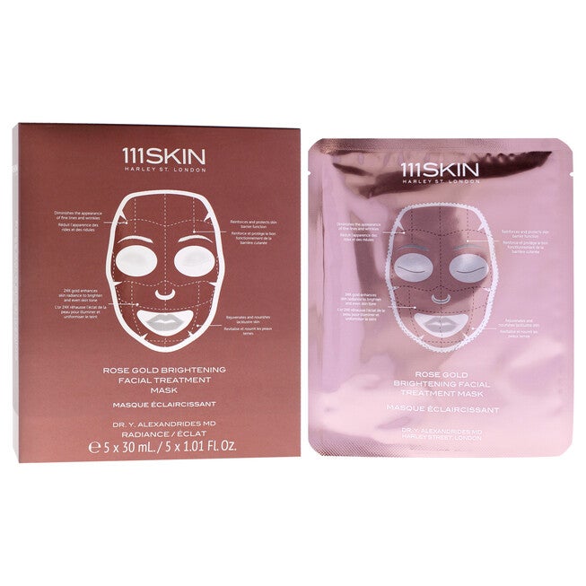 Rose Gold Brightening Facial Treatment Mask by 111Skin for Unisex - 5 Pc Mask, NA, alternate image number null
