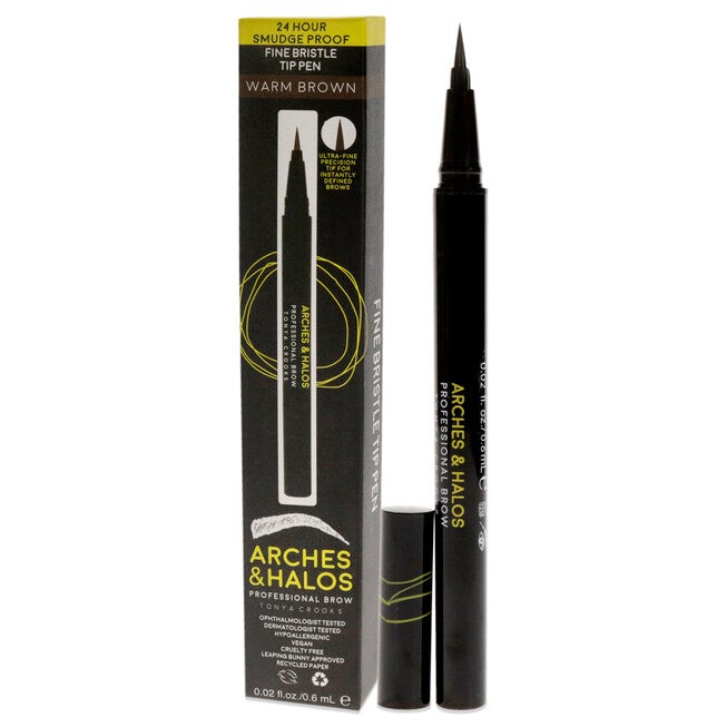 Fine Bristle Tip Pen - Warm Brown by Arches and Halos for Women - 0.02 oz Eyebrow Pen, NA, alternate image number null