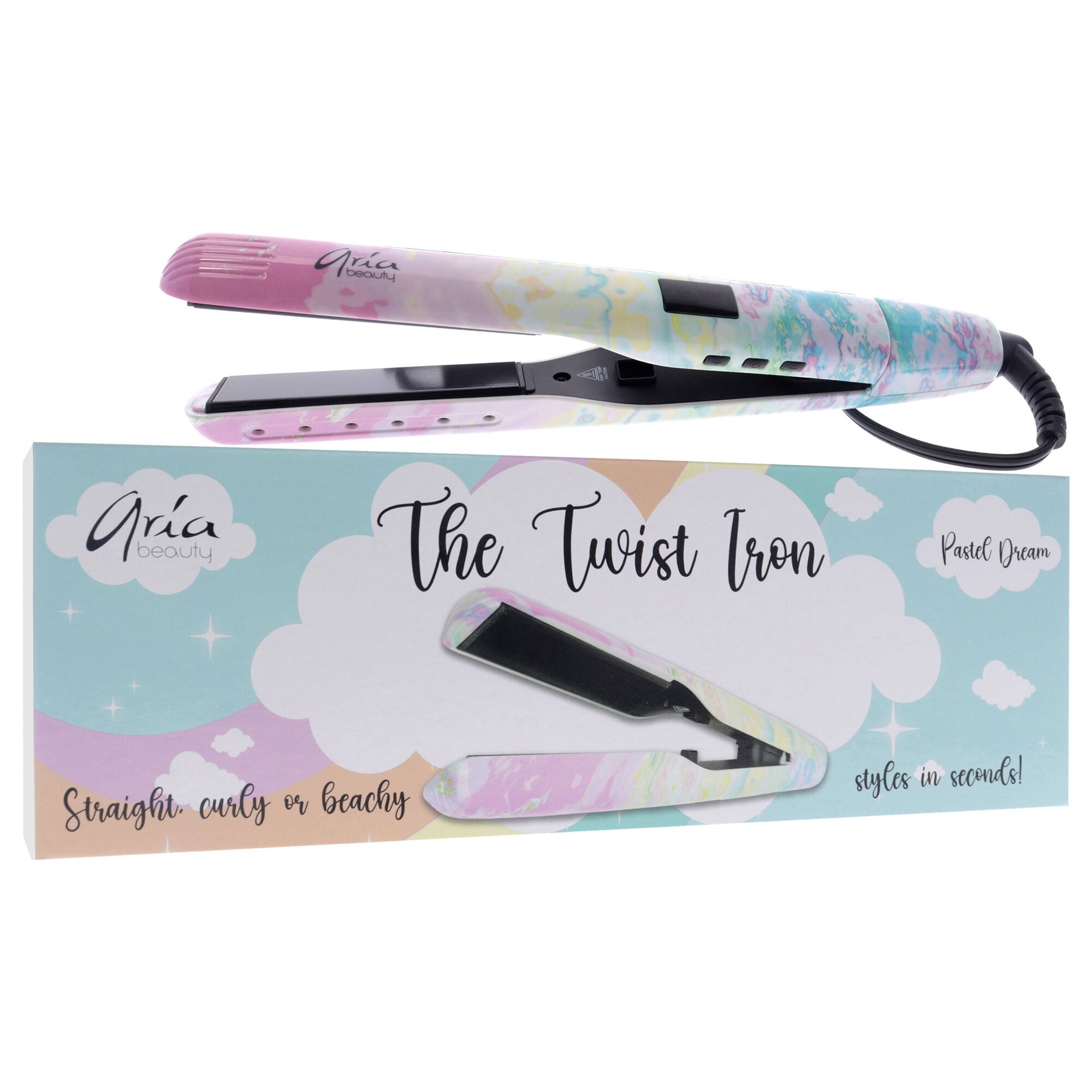 The Twist Flat Iron - Pastel Dream by Aria Beauty for Women - 1 Pc Flat Iron, See Description, alternate image number 2