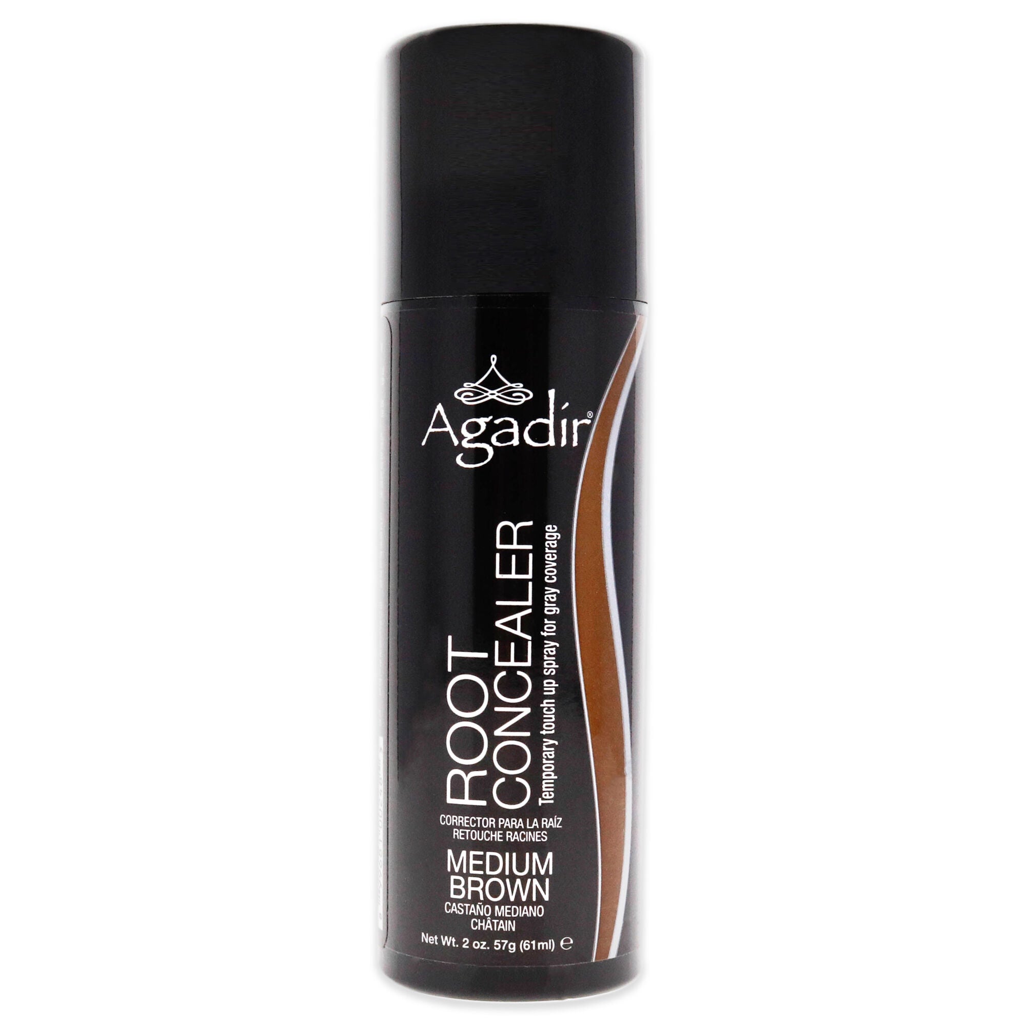 Root Concealer Temporary Touch Up Spray - Medium Brown by Agadir for Unisex - 2 oz Hair Color, See Description, hi-res image number 0