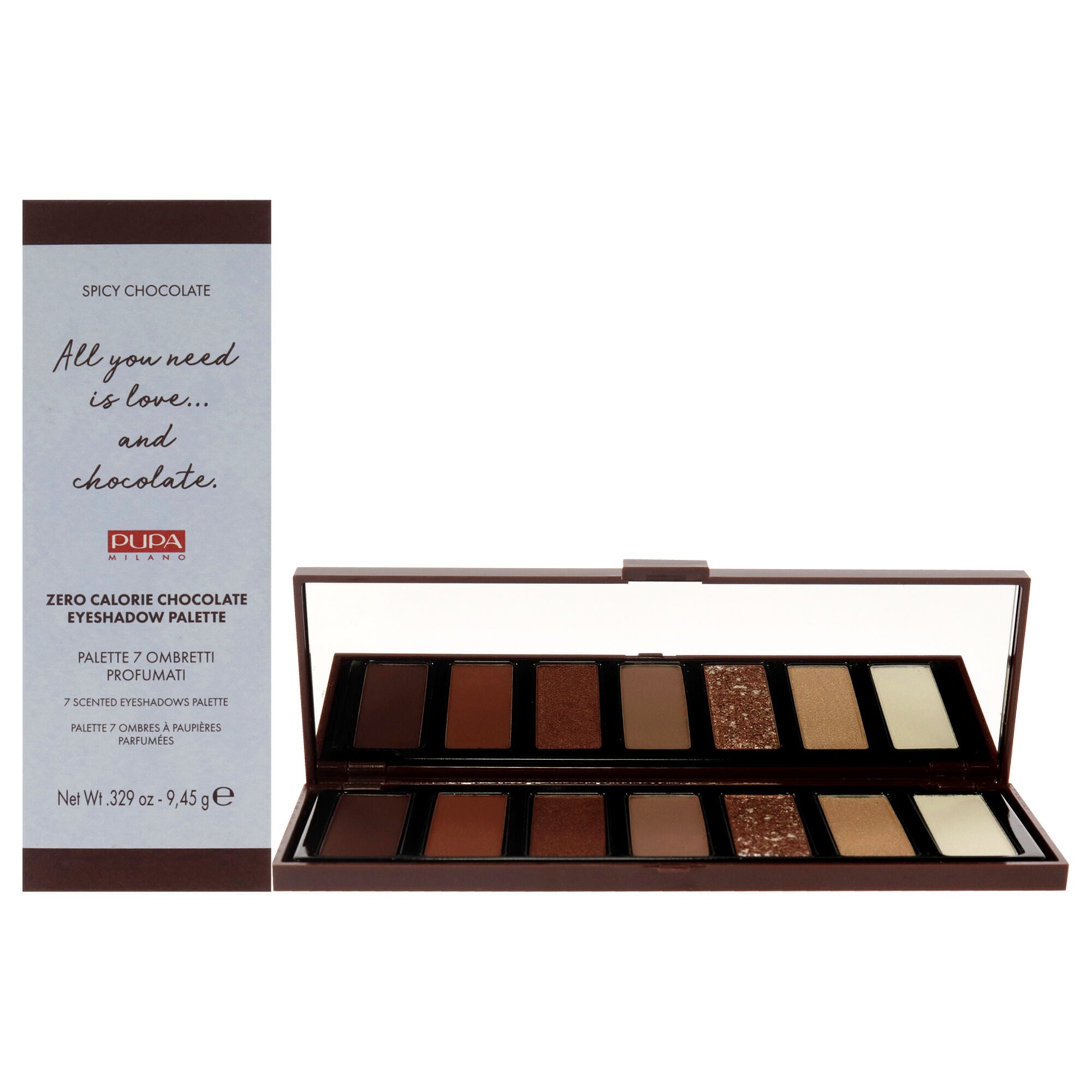 Zero Calorie Chocolate Eyeshadow Palette - 001 Spicy Chocolate by Pupa Milano for Women - 0.329 oz Eye Shadow, See Description, hi-res image number 0