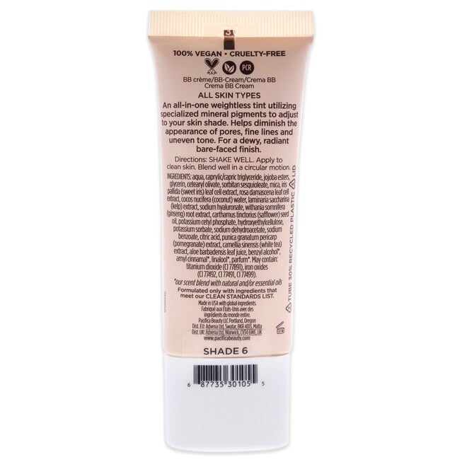 Alight Multi-Mineral BB Cream - 6 Medium by Pacifica for Women - 1 oz Makeup, See Description, alternate image number null