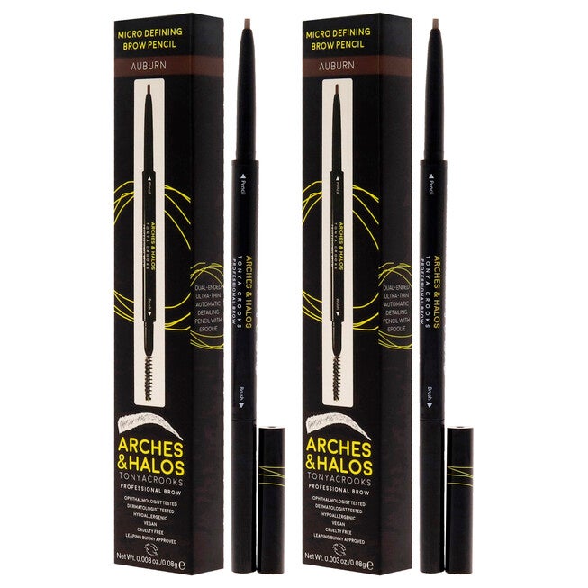 Micro Defining Brow Pencil - Auburn by Arches and Halos for Women - 0.003 oz Eyebrow Pencil - Pack of 2, NA, alternate image number null