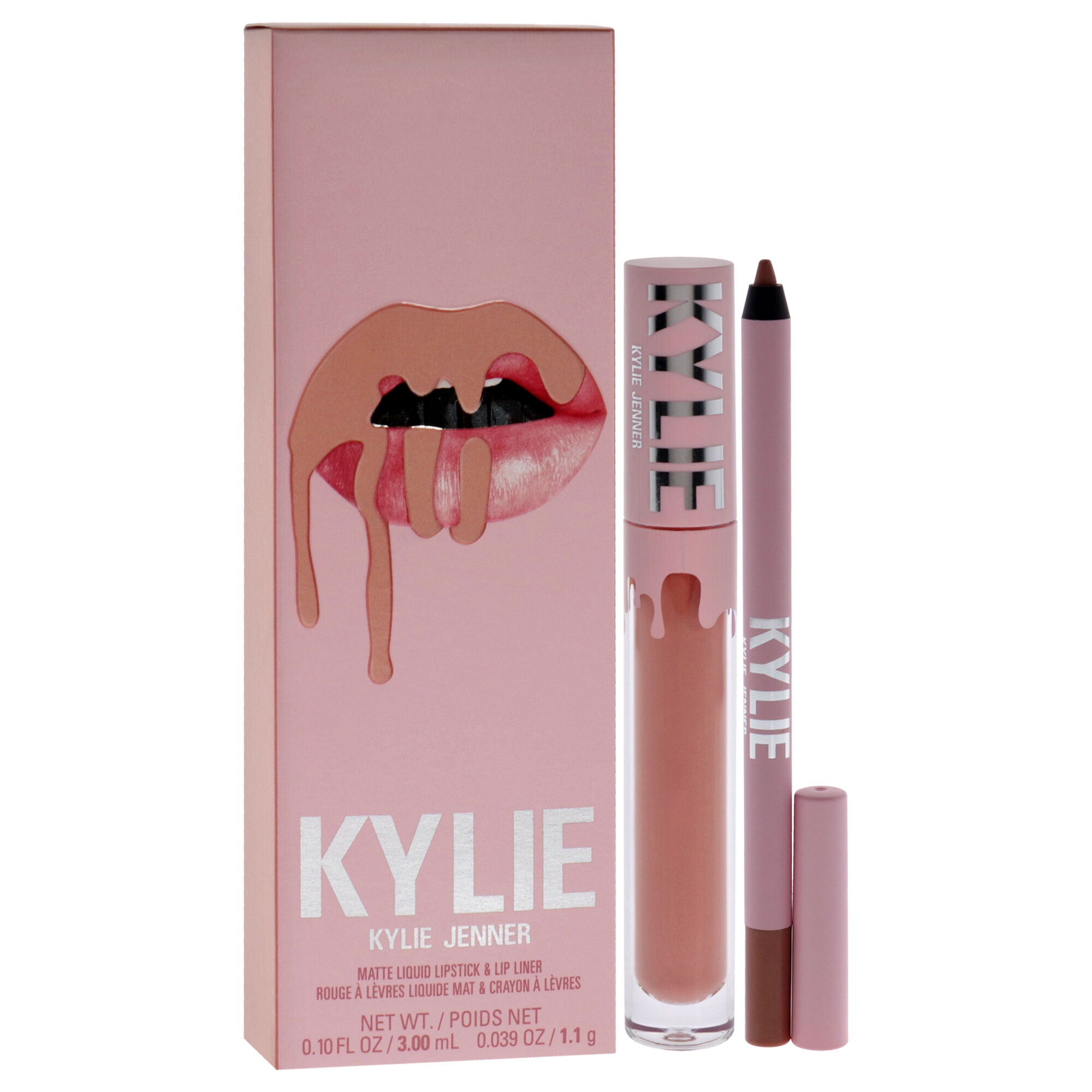Matte Lip Kit - 700 Bare by Kylie Cosmetics for Women - 2 Pc 0.10oz Matte Liquid Lipstick, 0.039oz Lip Liner, See Description, alternate image number 1